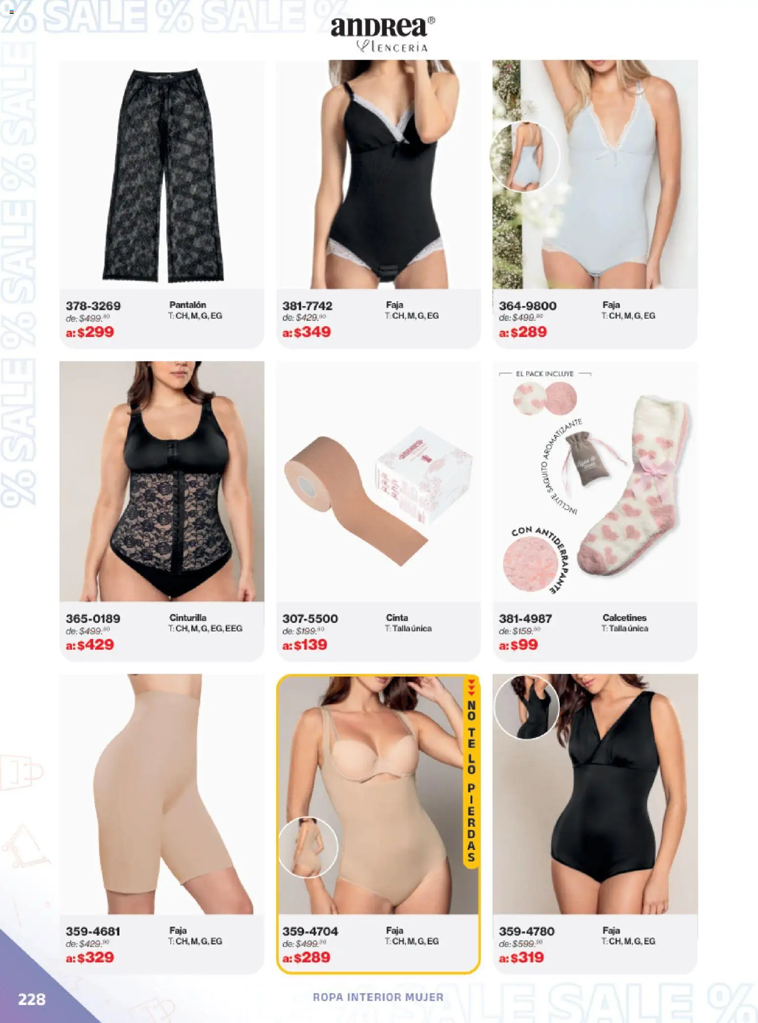 Vista previa las ofertas de la tienda Andrea - Catálogo Outlet desde el 21/12/2025 - Ropa, Faja, Calcetines, Cinta, Ropa interior