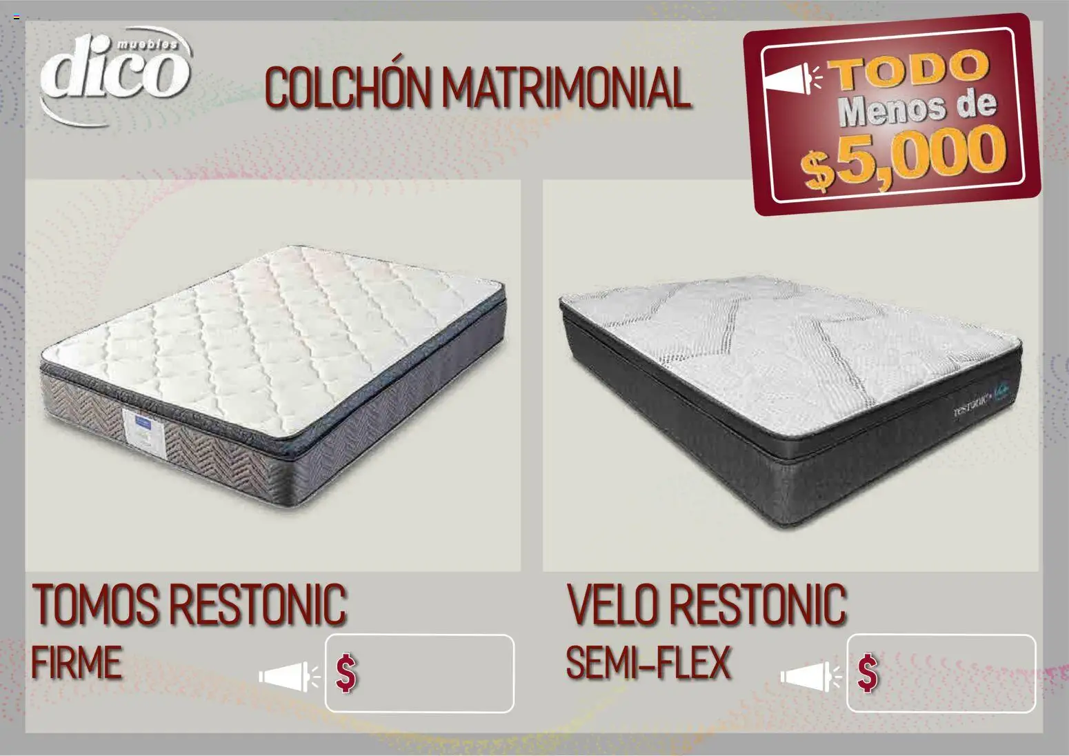 Vista previa las ofertas de la tienda Muebles Dico - Muebles Dico catálogo Todo menos de 5000 Pacifico desde el 09/04/2026 