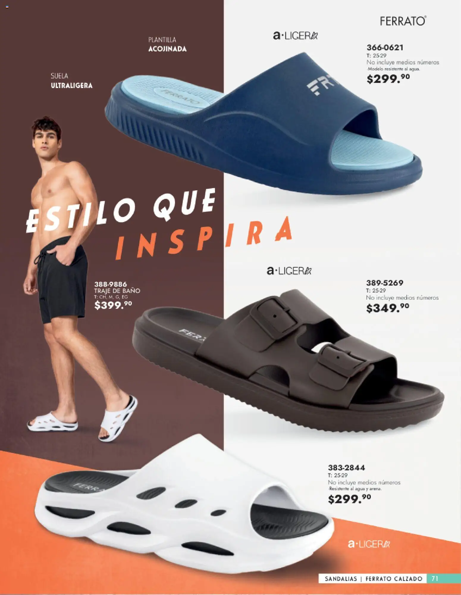 Vista previa las ofertas de la tienda Andrea - Catálogo Calzado Caballero desde el 25/01/2026 - Agua, Baño, Traje de baño, Traje, Sandalias