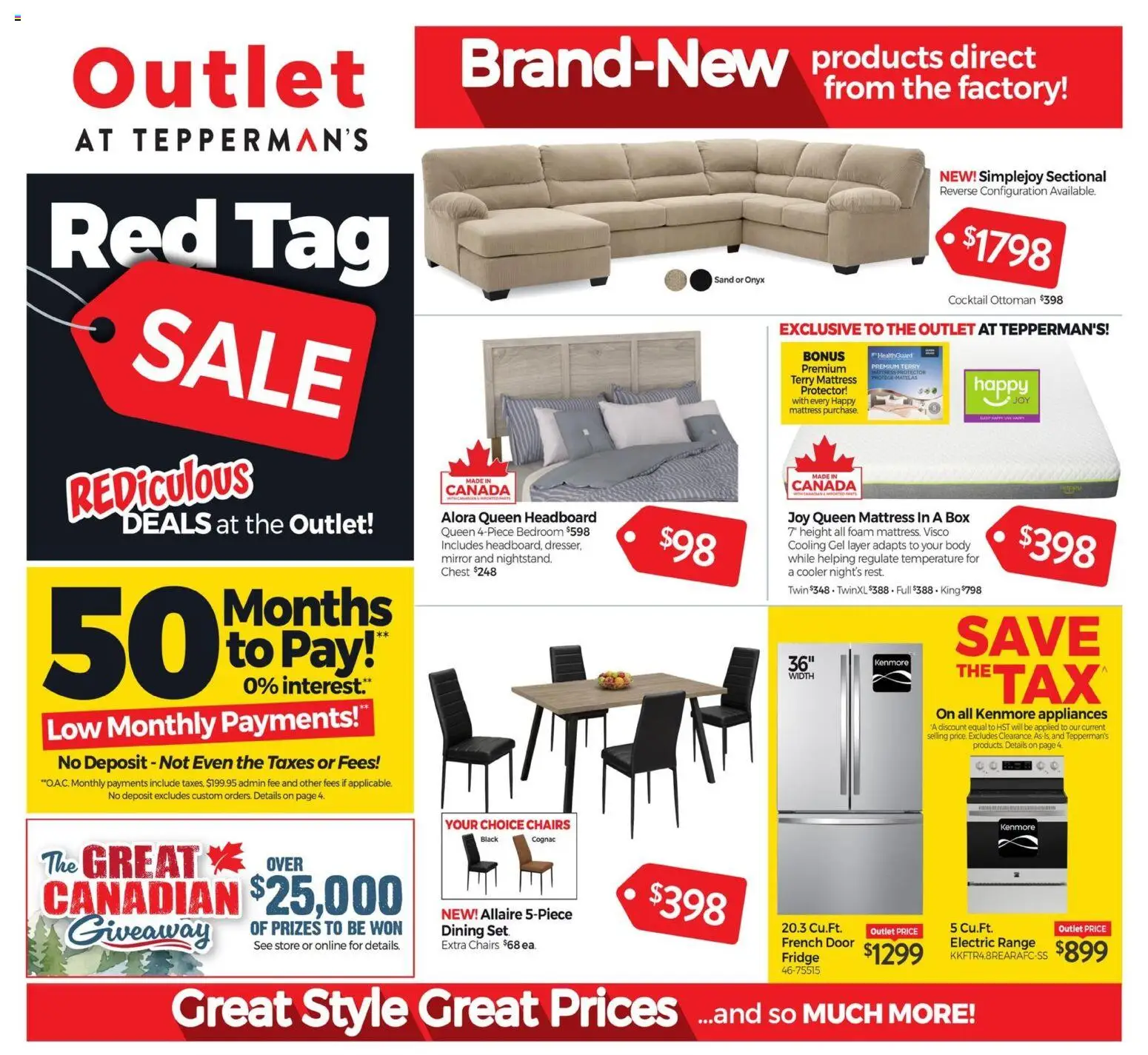 Preview of leaflet Tepperman's outlet from shop Tepperman's is valid from Oct 02, 2026 - Mattress, Cocktail, Mirror, Box, Door, Chairs, Cognac, Foam