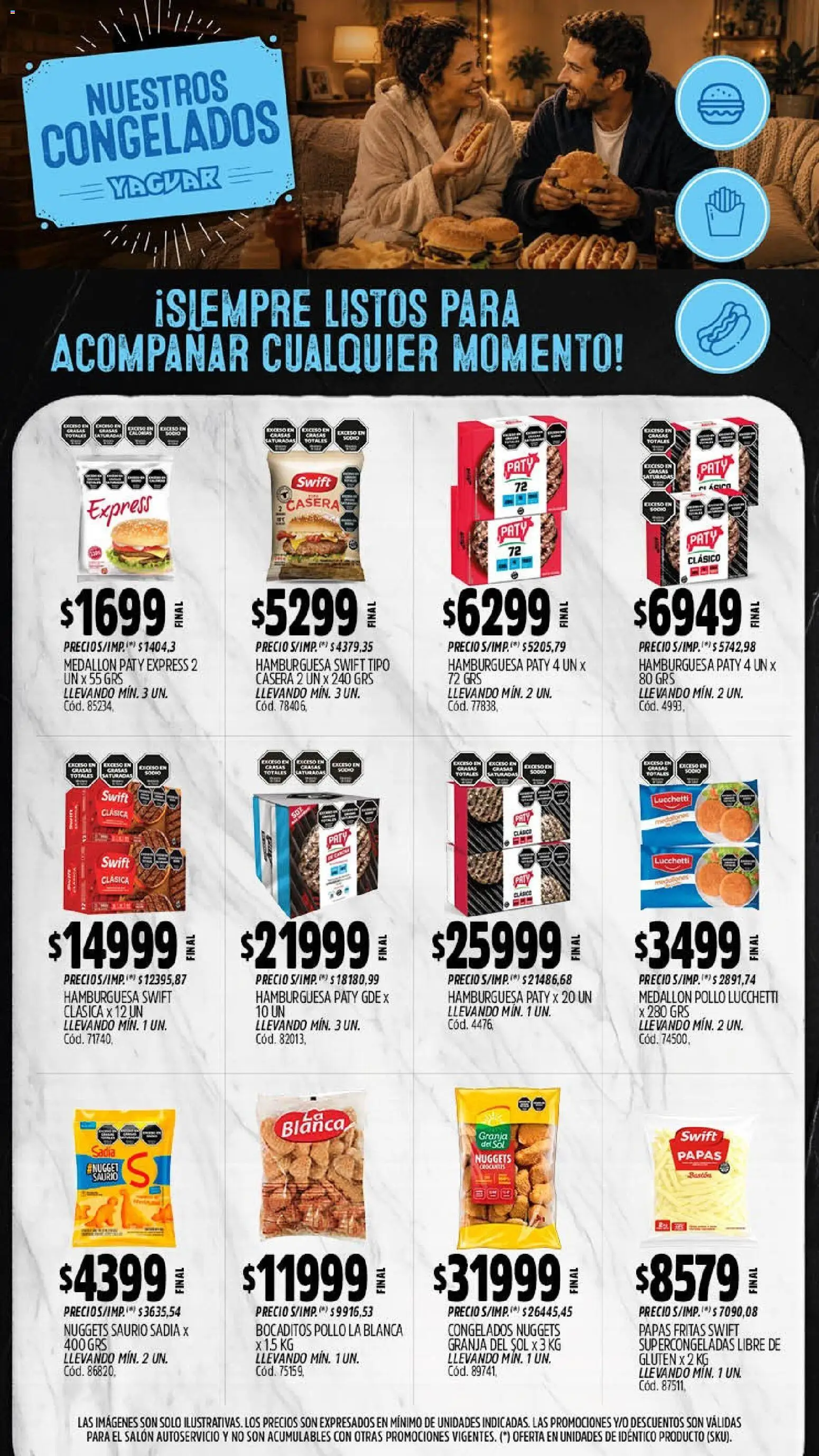 Vista previa del folleto de la tienda Yaguar válido desde el 14/09/2026 - Hamburguesa, Papas, Pollo, Papas fritas