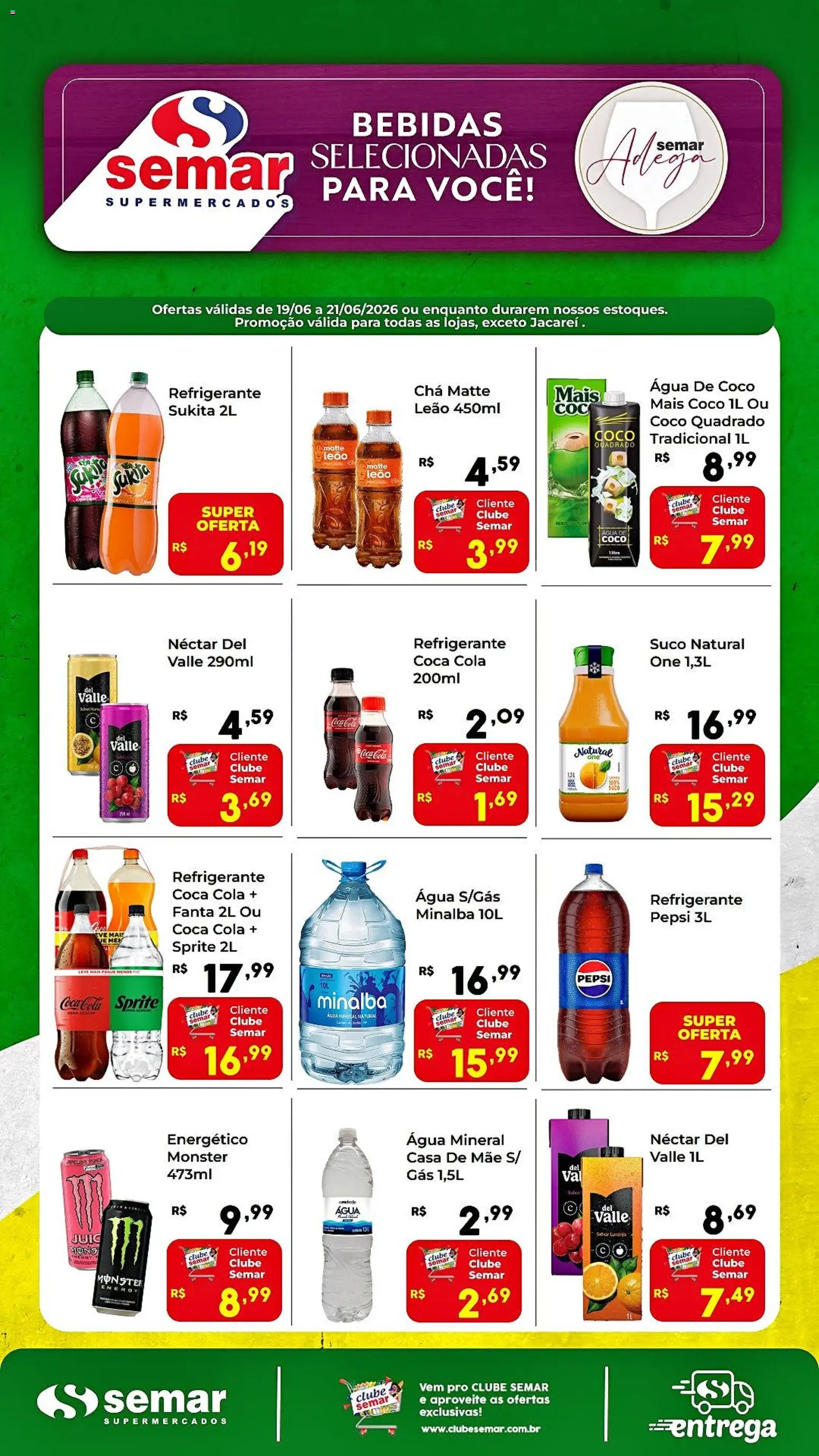 Pré-Visualização do folheto "Semar Supermercado ofertas Adega" da loja Semar Supermercado válido a partir de 19/06/2026