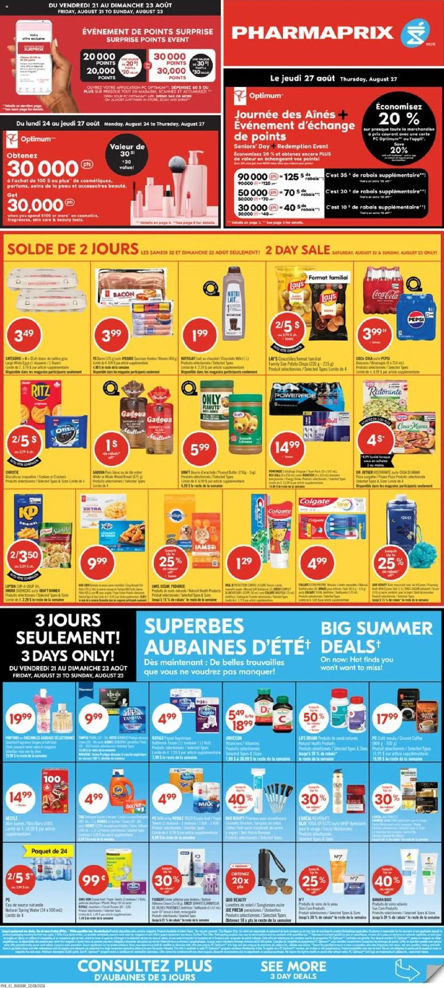 Preview of leaflet Pharmaprix weekly flyer / circulaire from shop Pharmaprix is valid from Aug 22, 2026