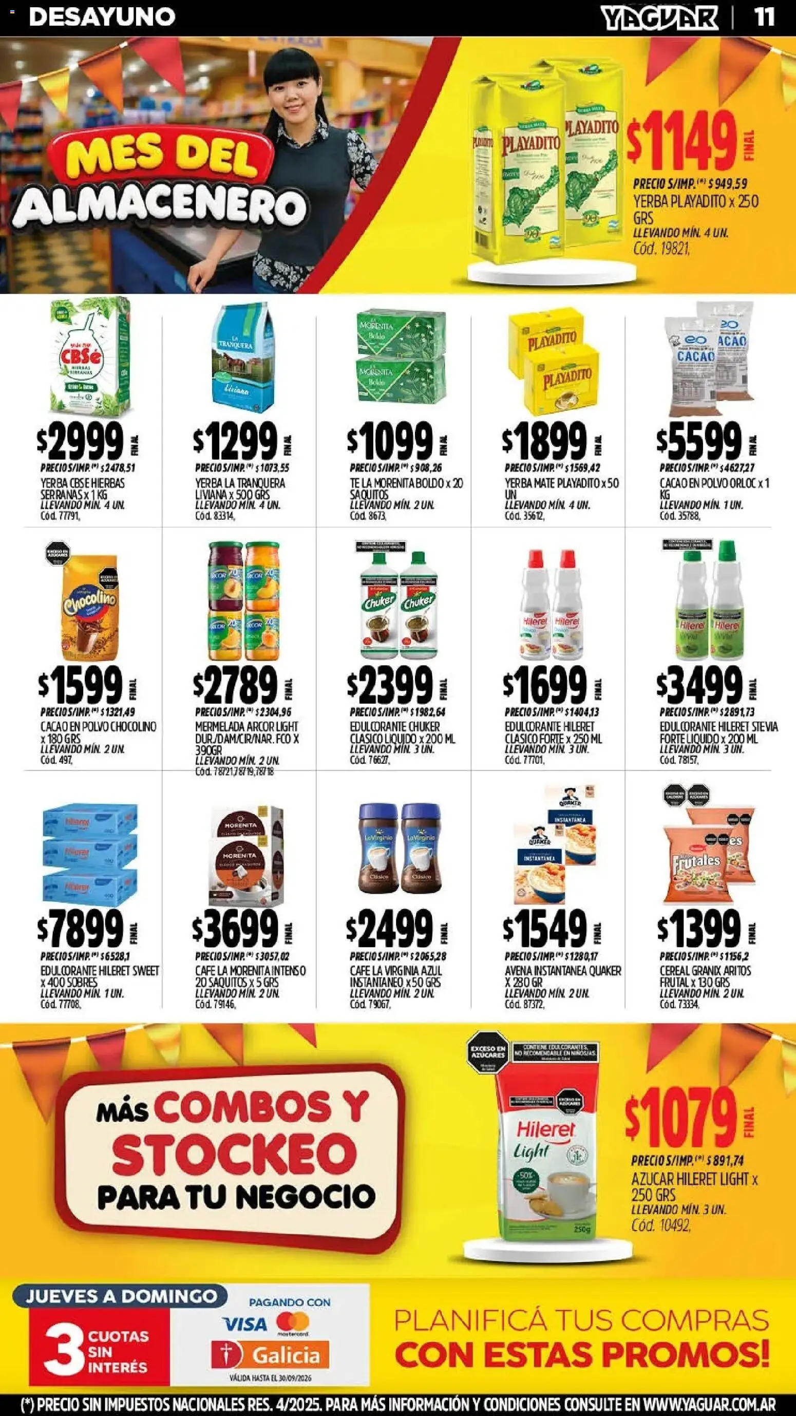 Vista previa del folleto de la tienda Yaguar válido desde el 28/09/2026 - Café, Mate, Té, Azucar, Avena, Edulcorante, Mermelada, Polvo
