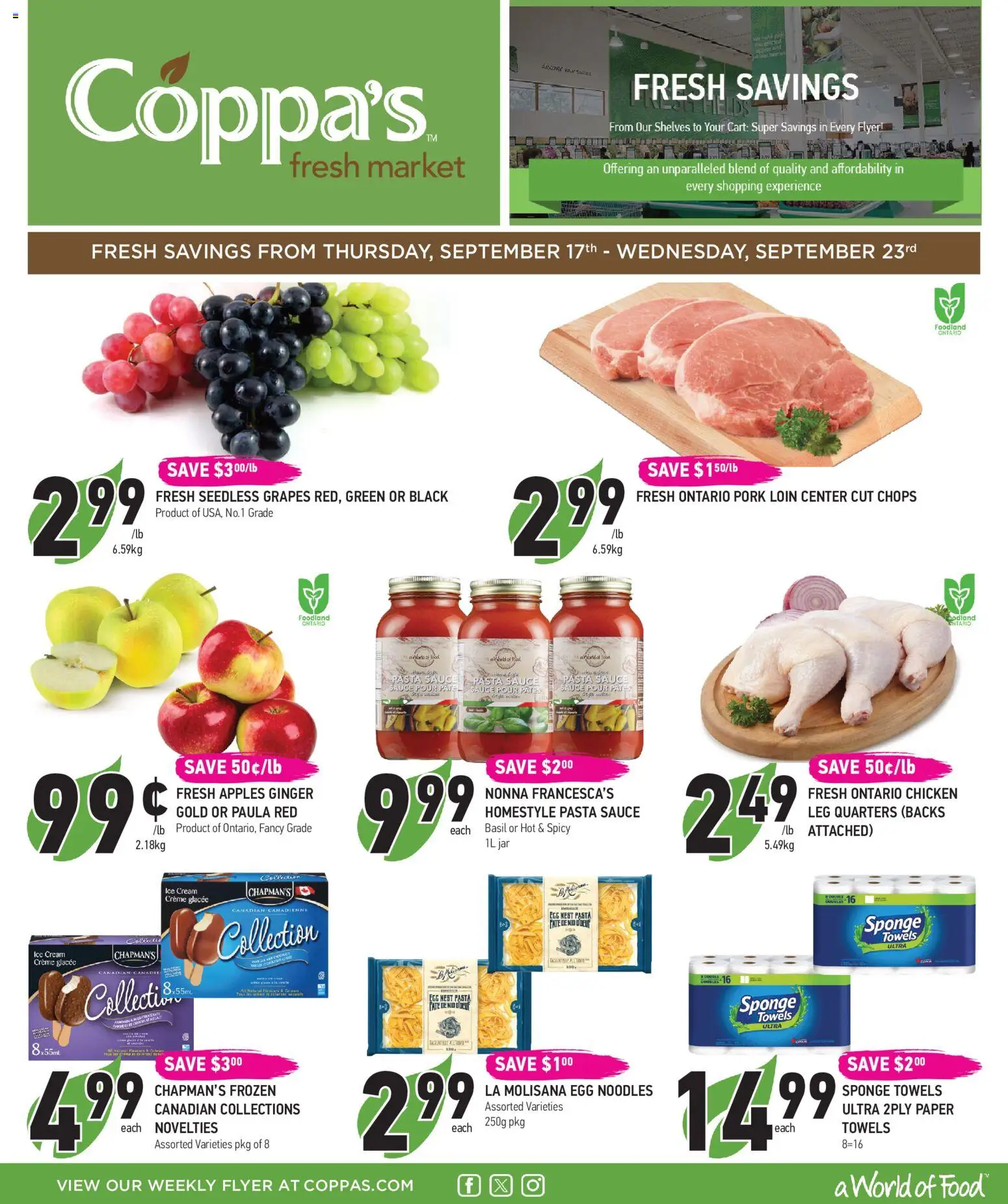 Preview of leaflet Coppas Fresh Market weekly flyer / circulaire from shop Coppas Fresh Market is valid from Sep 17, 2026