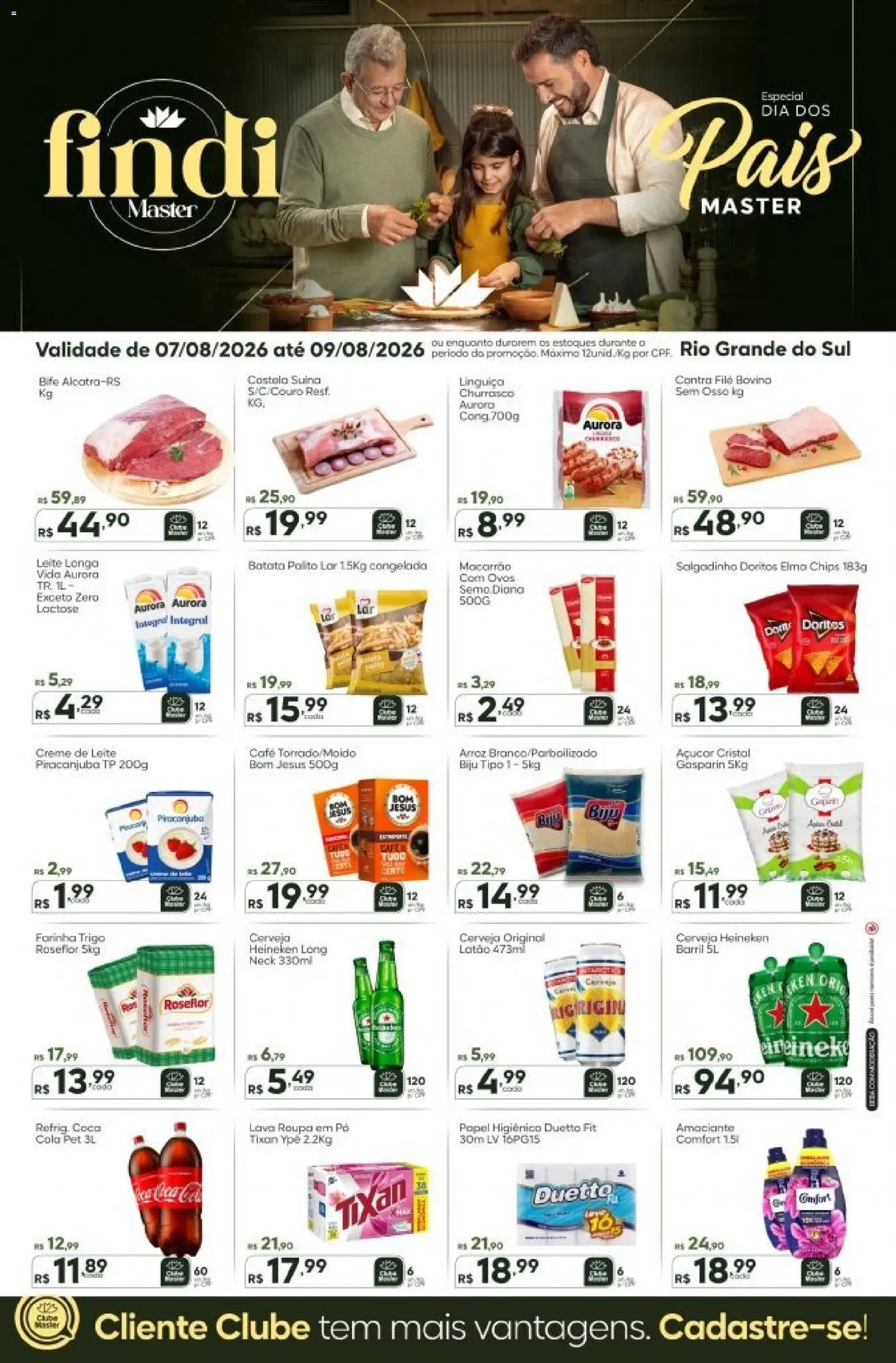 Pré-Visualização do folheto "Master - Ofertas da semana" da loja Master válido a partir de 07/08/2026 - Ovos, Leite, Cerveja Heineken, Batata, Creme de leite, Creme, Amaciante, Farinha