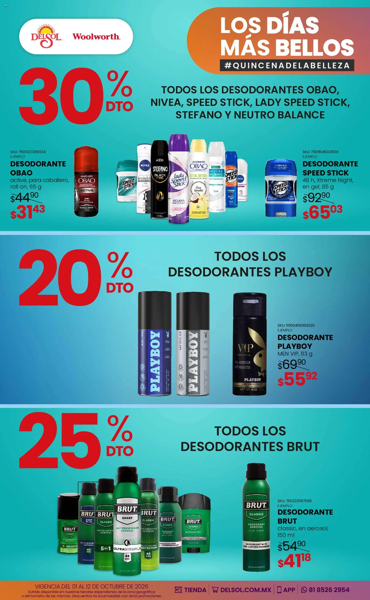 Vista previa las ofertas de la tienda Del Sol y Woolworth - Del Sol y Woolworth catálogo Los días más bellos - Quincena Belleza desde el 01/10/2026 - Coco, Desodorante, Body, Fragancia