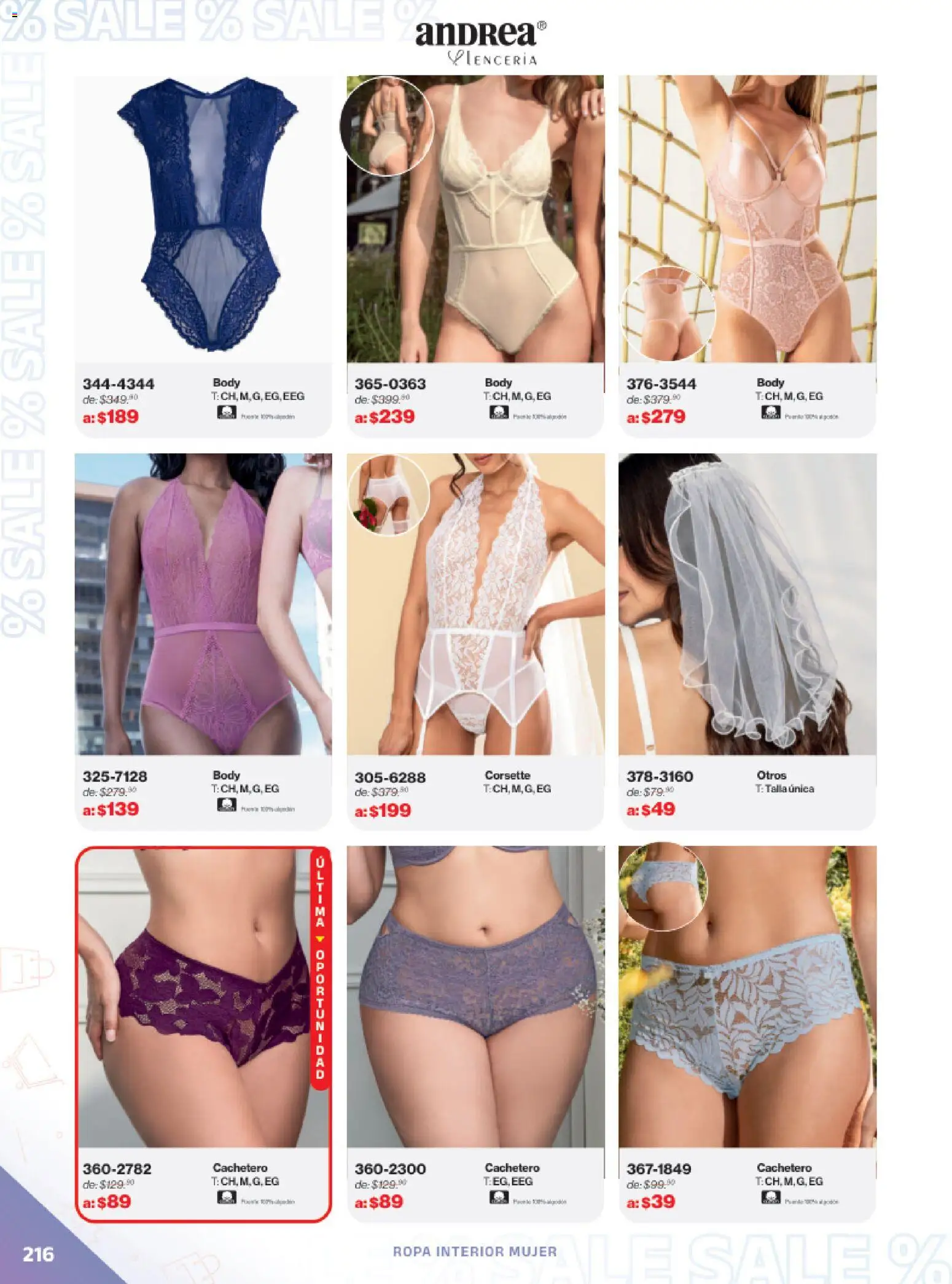 Vista previa las ofertas de la tienda Andrea - Catálogo Outlet desde el 21/12/2025 - Ropa, Body, Cachetero, Ropa interior