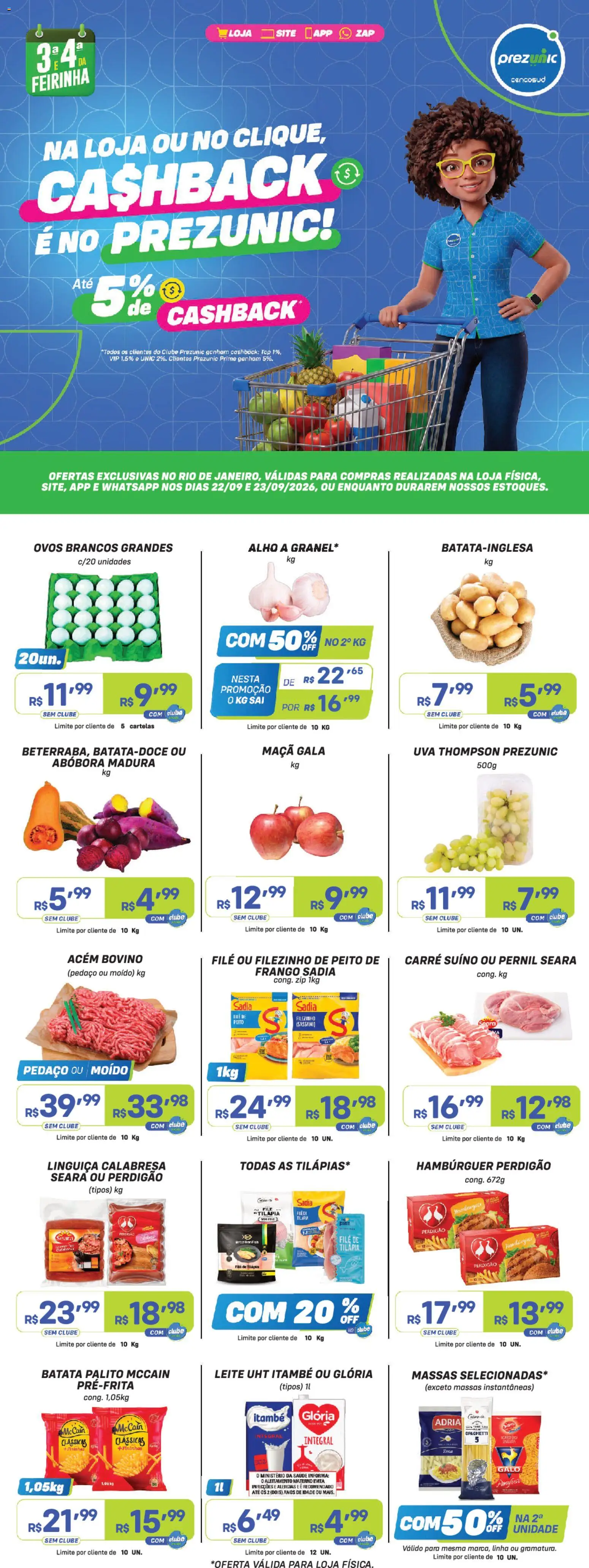 Pré-Visualização do folheto "Prezunic ofertas" da loja Prezunic válido a partir de 22/09/2026