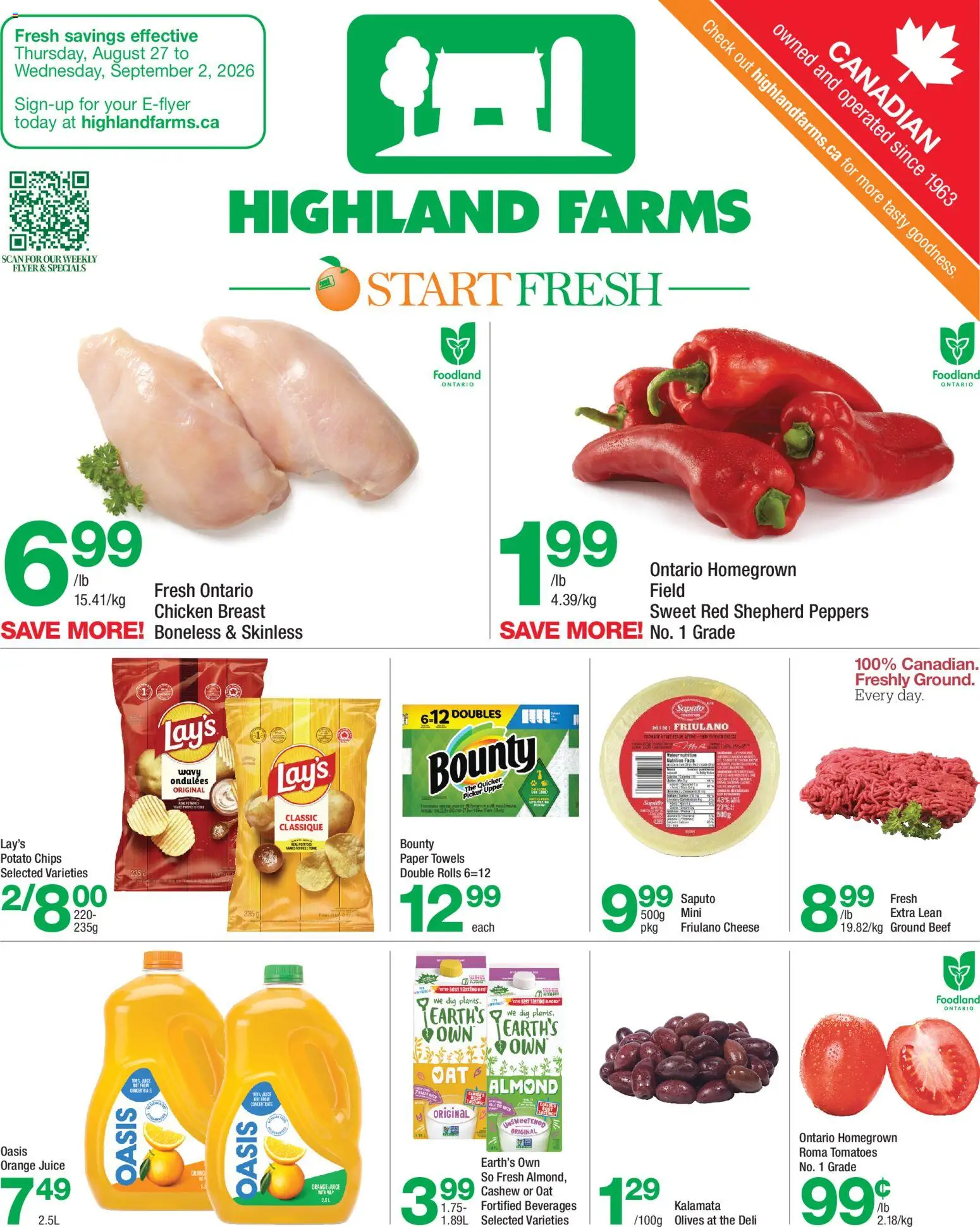 Preview of leaflet Highland Farms weekly flyer / circulaire from shop Highland Farms is valid from Aug 27, 2026