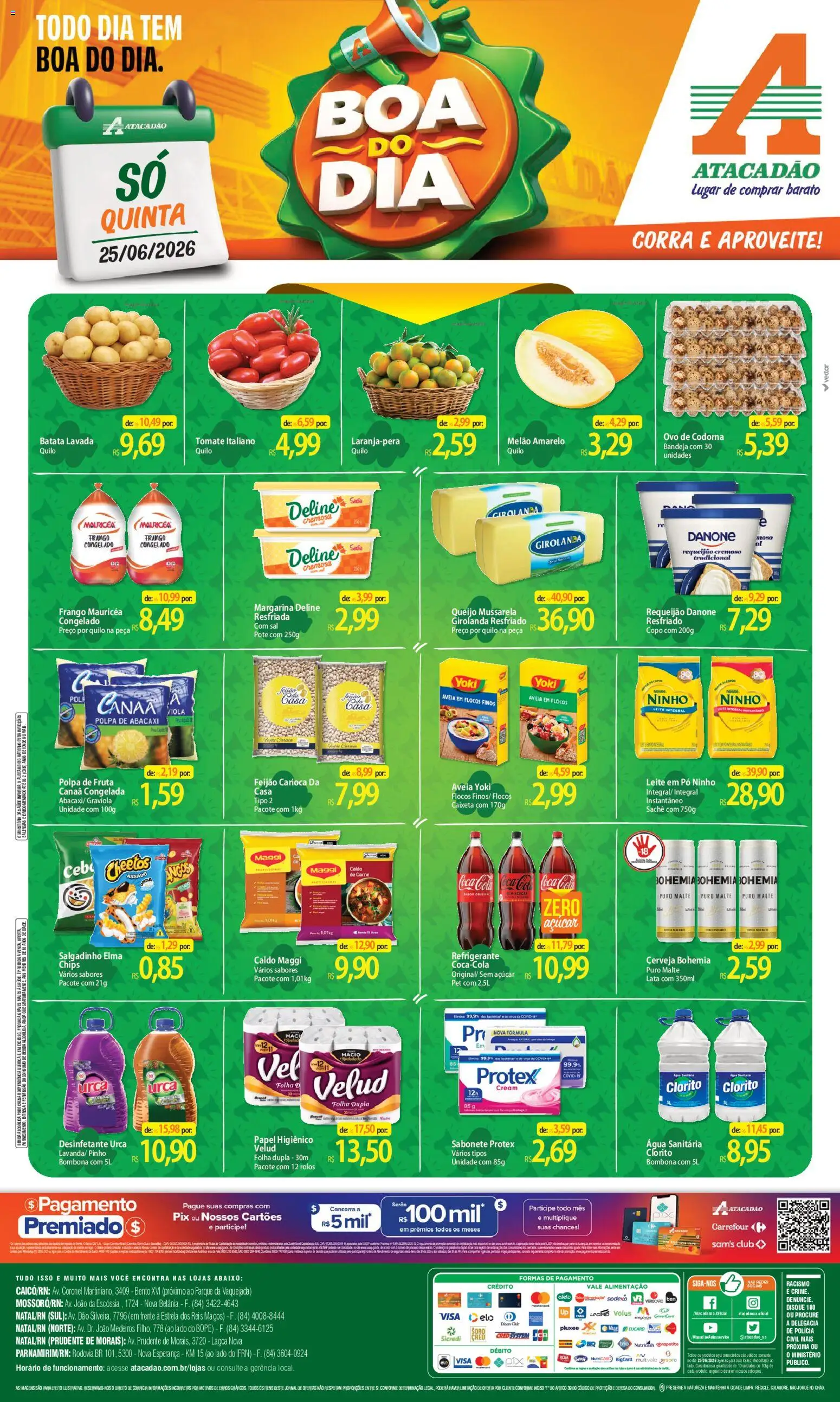 Pré-Visualização do folheto "Atacadão ofertas - RN" da loja Atacadão válido a partir de 25/06/2026
