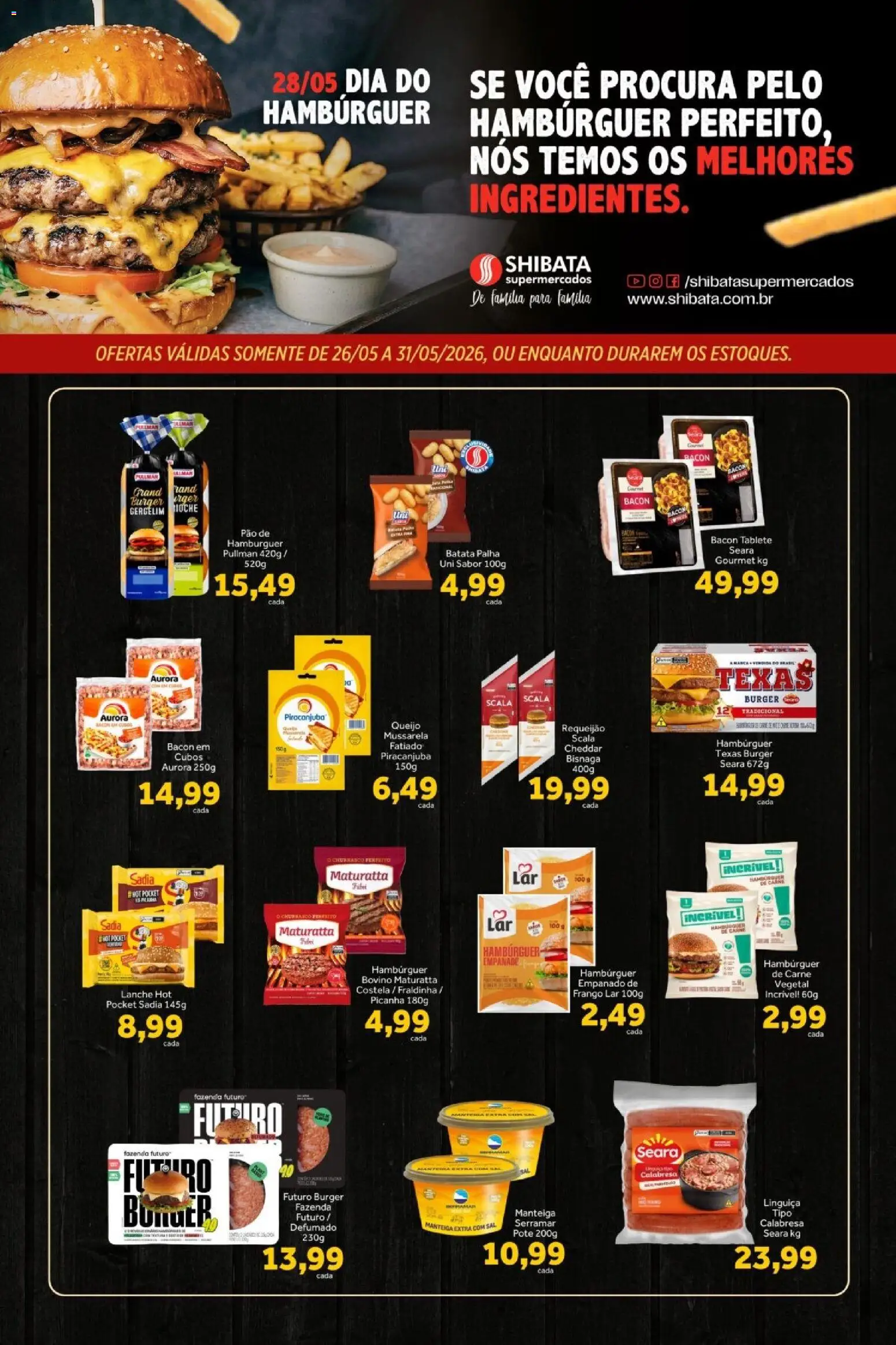 Pré-Visualização do folheto "Shibata ofertas Hambúrguer" da loja Shibata válido a partir de 26/05/2026