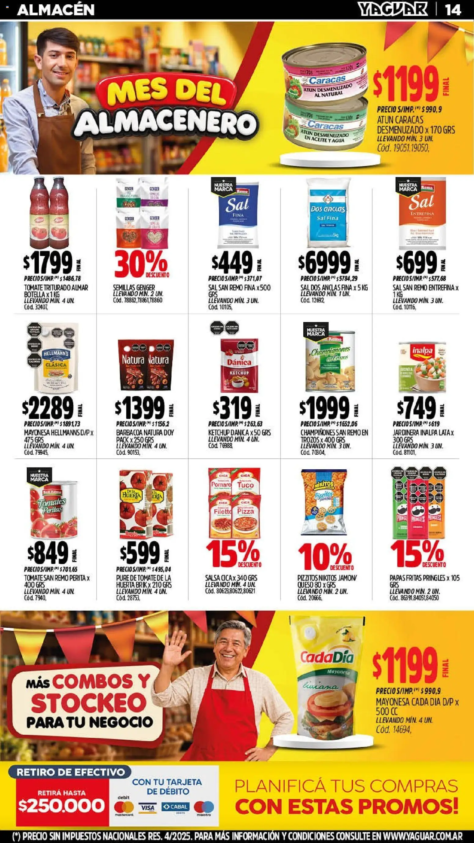 Vista previa del folleto de la tienda Yaguar válido desde el 14/09/2026 - Queso, Tomate, Aceite, Atún, Semillas, Ketchup, Botella, Champiñones
