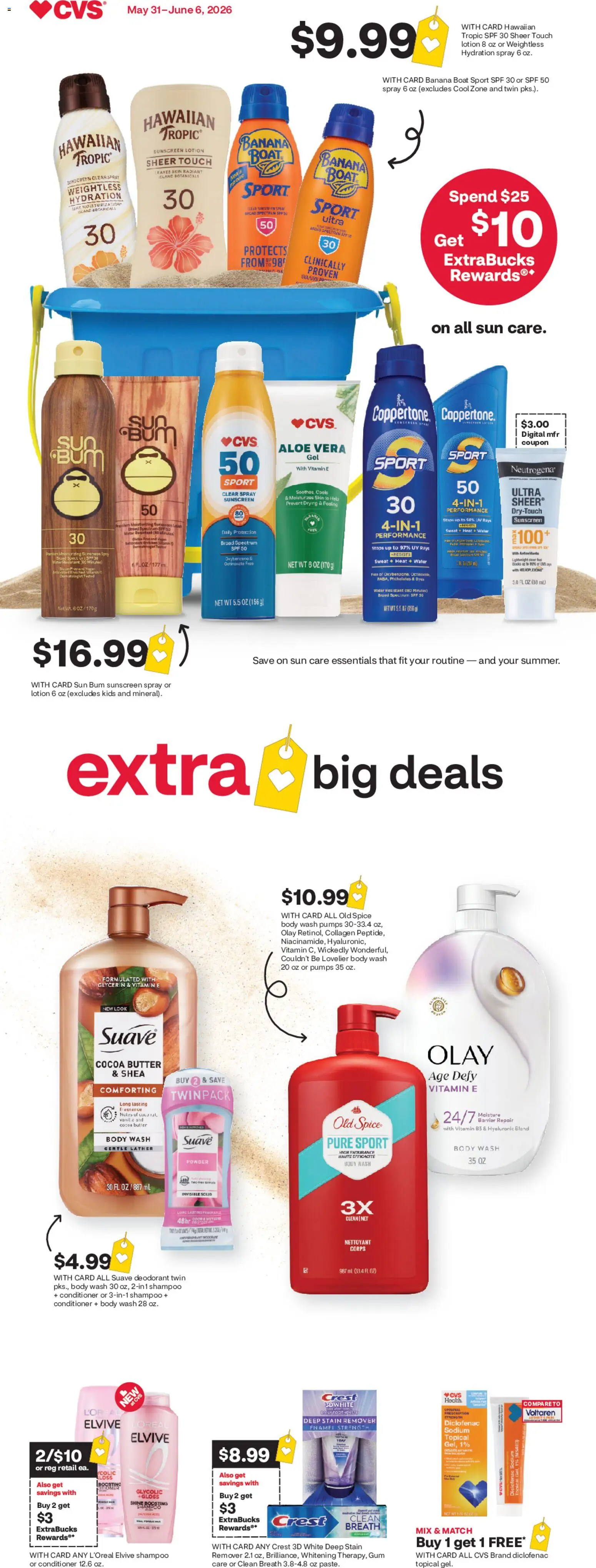 Ad Preview of CVS Pharmacy CVS Pharmacy Weekly Ad - WA from 05/31/2026 - Cocoa, Butter, Vitamin, Aloe Vera, Fragrance, Sunscreen, Toothpaste, Conditioner