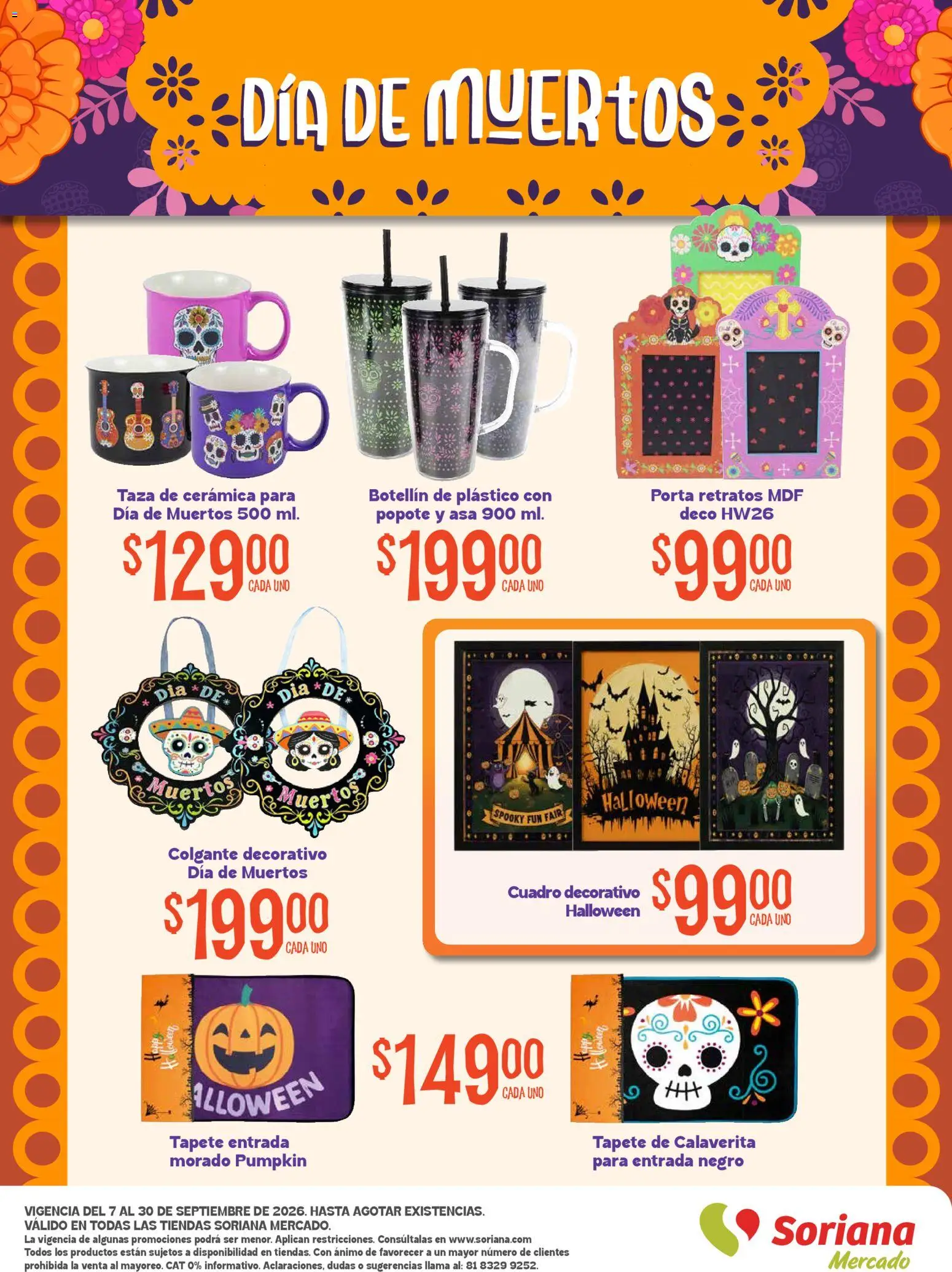 Vista previa las ofertas de la tienda Soriana - Soriana Halloween y Día de muertos Mercado Nacional desde el 08/09/2026 