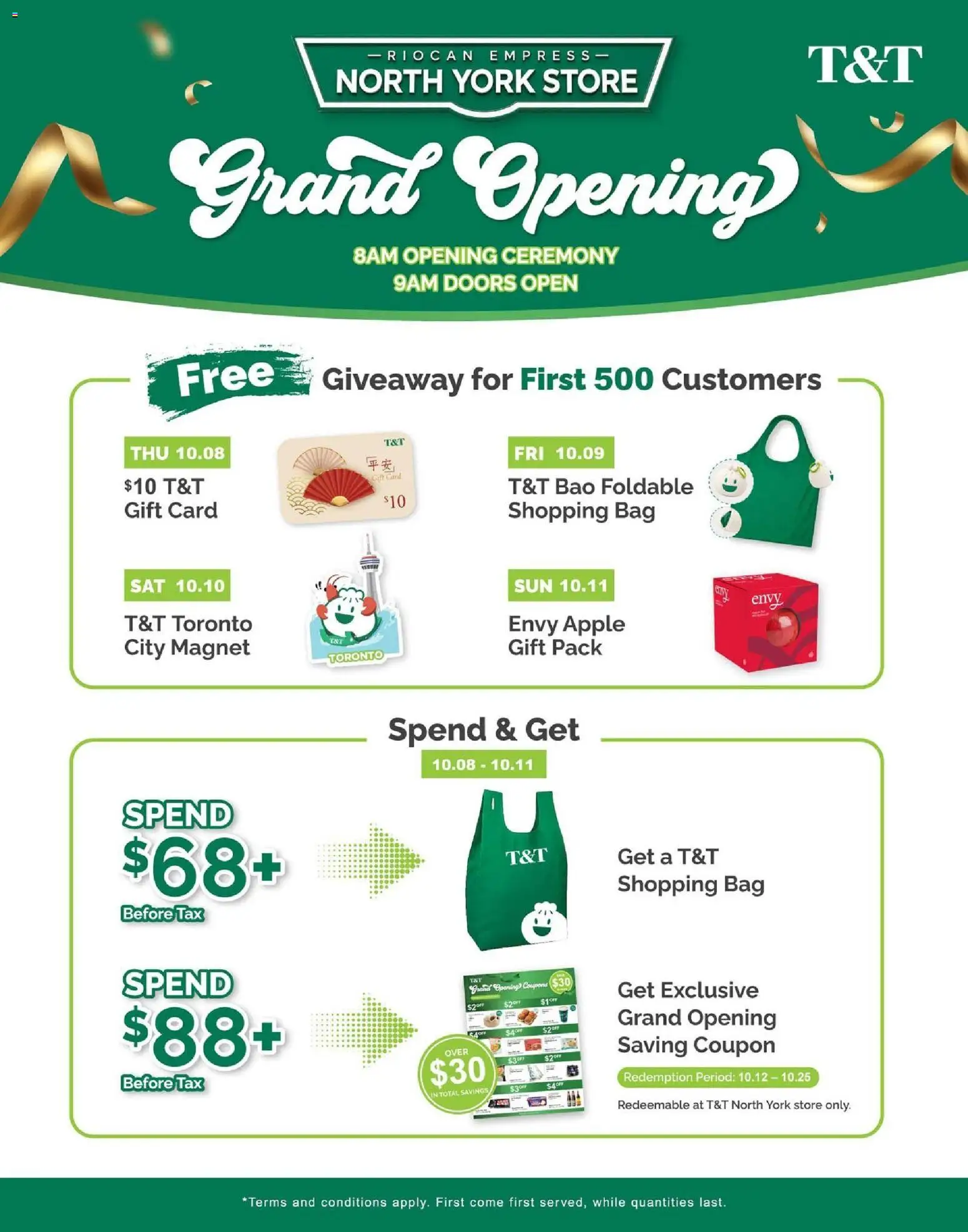 Preview of leaflet T&T Supermarket flyer - North York Store Grand Opening Promotion from shop T&T Supermarket is valid from Oct 05, 2026