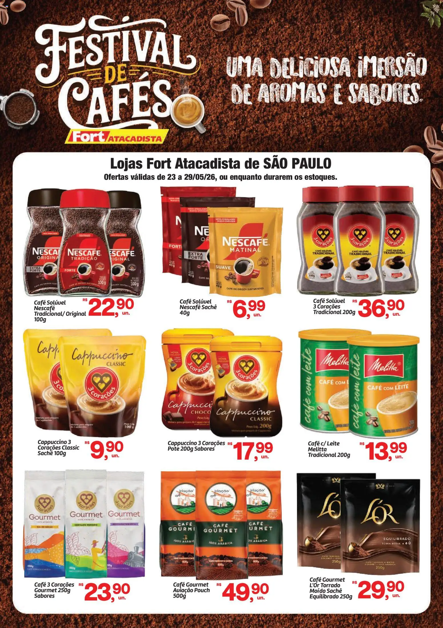 Pré-Visualização do folheto "Fort Atacadista ofertas Cafés" da loja Fort Atacadista válido a partir de 23/05/2026
