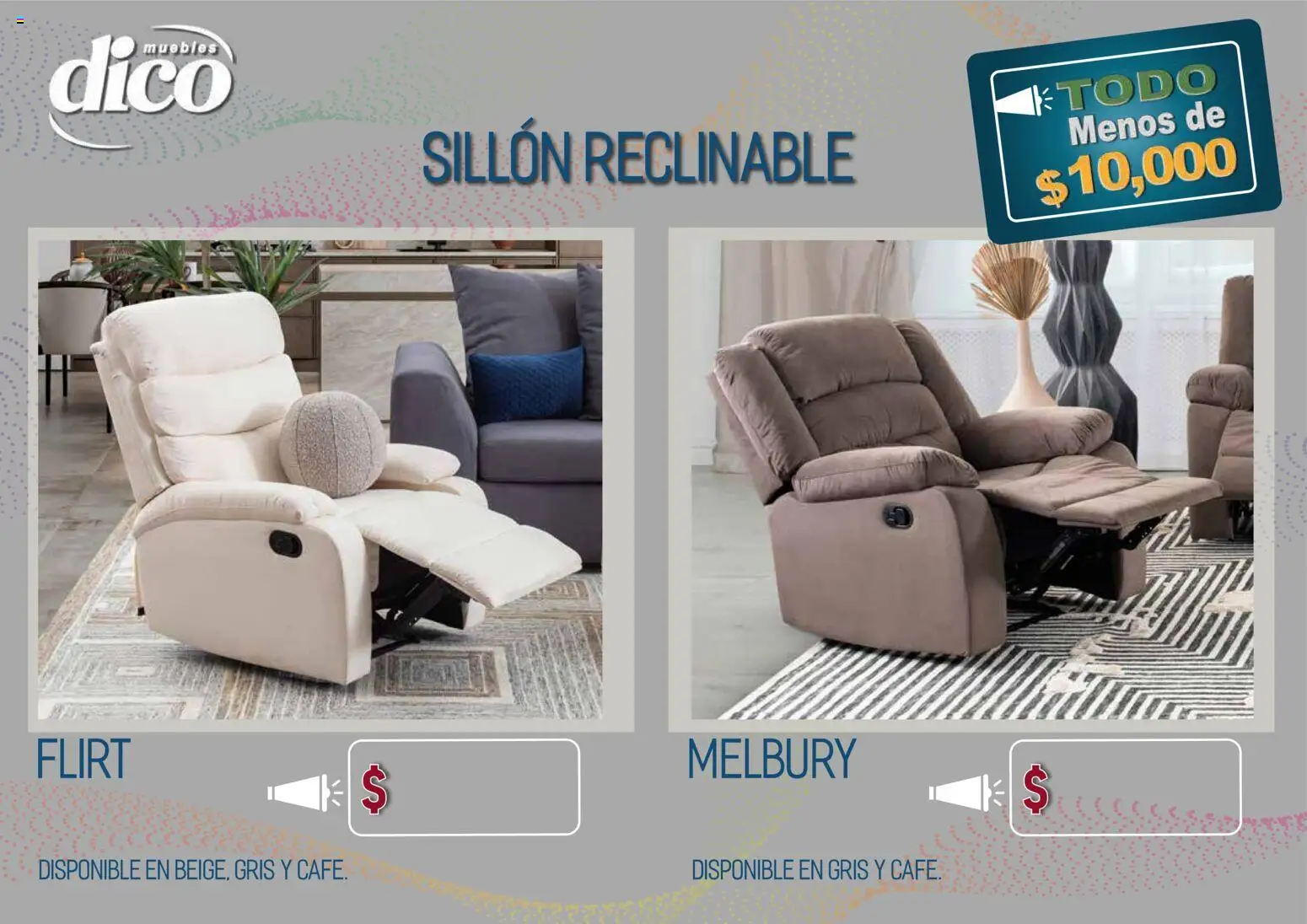 Vista previa las ofertas de la tienda Muebles Dico - Muebles Dico catálogo Todo menos de 10000 Pacifico desde el 09/04/2026 - Café, Sillón, Sillón reclinable
