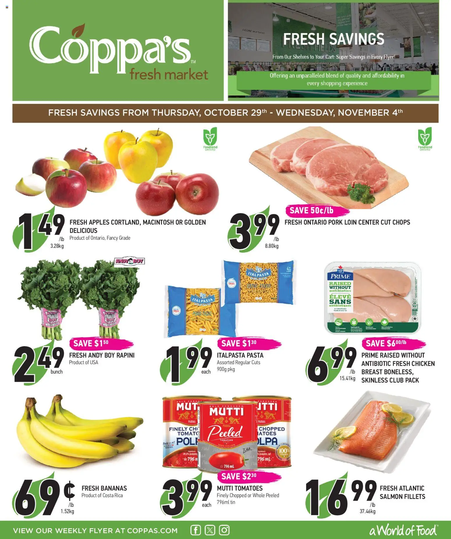 Preview of leaflet Coppas Fresh Market weekly flyer / circulaire from shop Coppas Fresh Market is valid from Oct 29, 2026