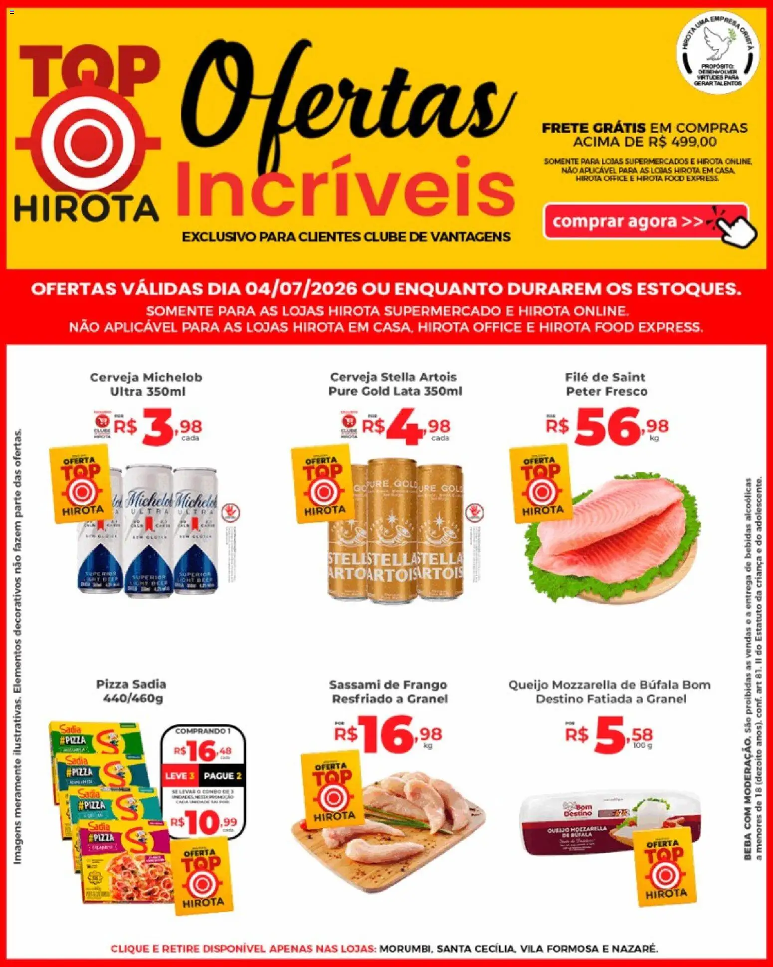 Pré-Visualização do folheto "Hirota Food ofertas Top" da loja Hirota Food válido a partir de 04/07/2026