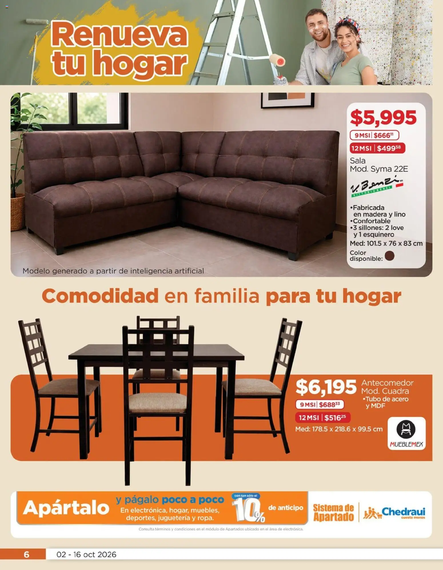 Vista previa las ofertas de la tienda Chedraui - Chedraui folleto Renueva tu hogar desde el 02/10/2026 