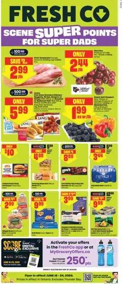 Un aperçu du dépliant FreshCo weekly flyer / circulaire du magasin FreshCo est valide à partir 18 juin 2026