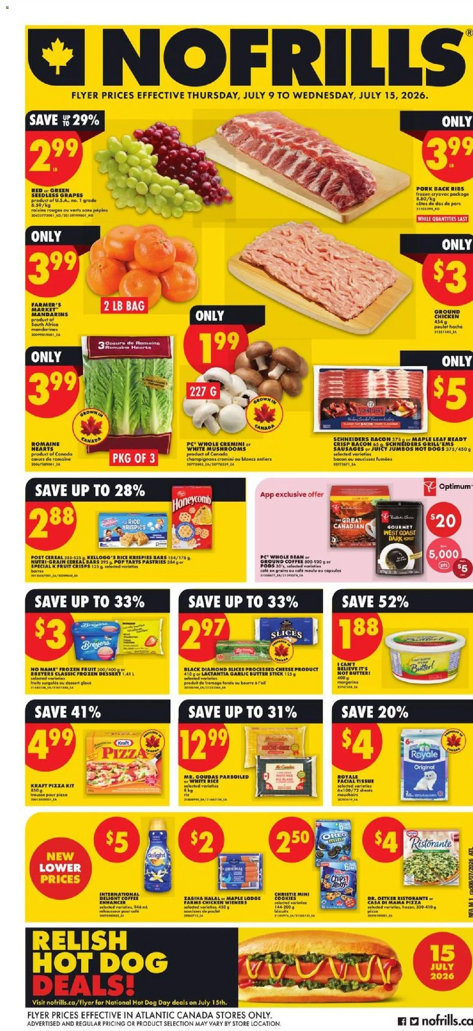 Preview of leaflet No Frills weekly flyer - NS from shop No Frills is valid from Jul 09, 2026 - Cookies, PC, Bag, Biscuits, Bacon, Sausages, Pork, Frozen fruit