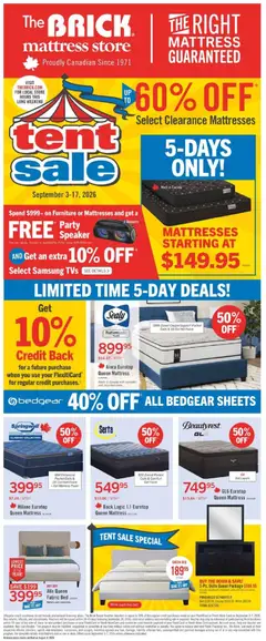 Preview of leaflet The Brick - Brick Mattress Store from shop The Brick is valid from Sep 03, 2026