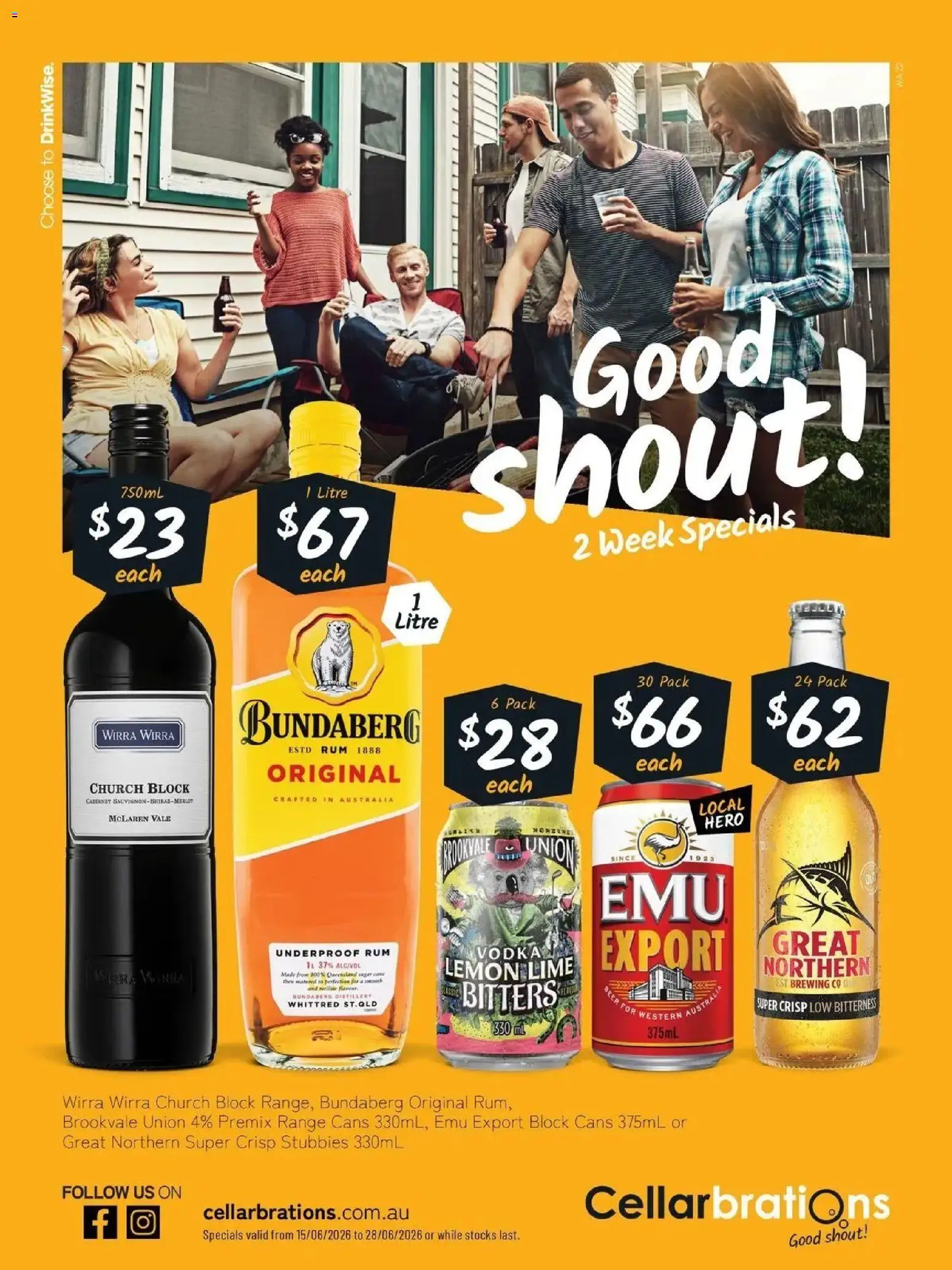 Preview of catalogue Cellarbrations catalogue Cranebrook from shop Cellarbrations valid 14/06/2026 - Vodka, Rum, Lemon, Lime