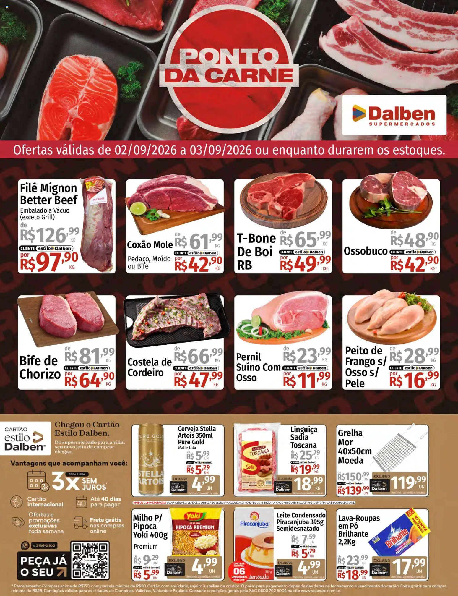 Pré-Visualização do folheto "Supermercado Dalben - Ofertas da semana" da loja Supermercado Dalben válido a partir de 02/09/2026 - Cerveja, Pipoca, Carne, Frango, Cordeiro, Grill, Pernil, Coxão mole