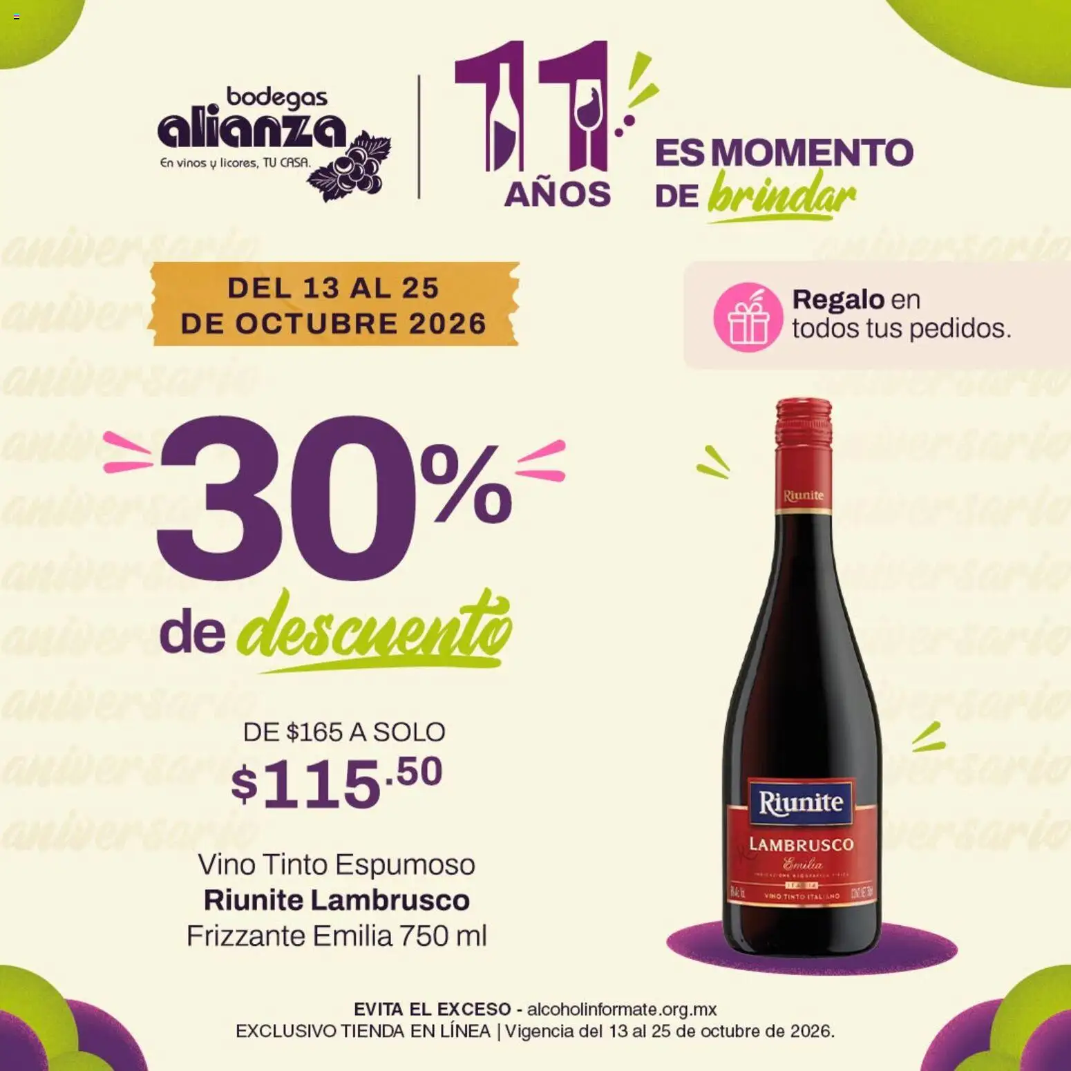 Vista previa las ofertas de la tienda Bodegas Alianza - Bodegas Alianza catálogo 30% de descuento desde el 13/10/2026 