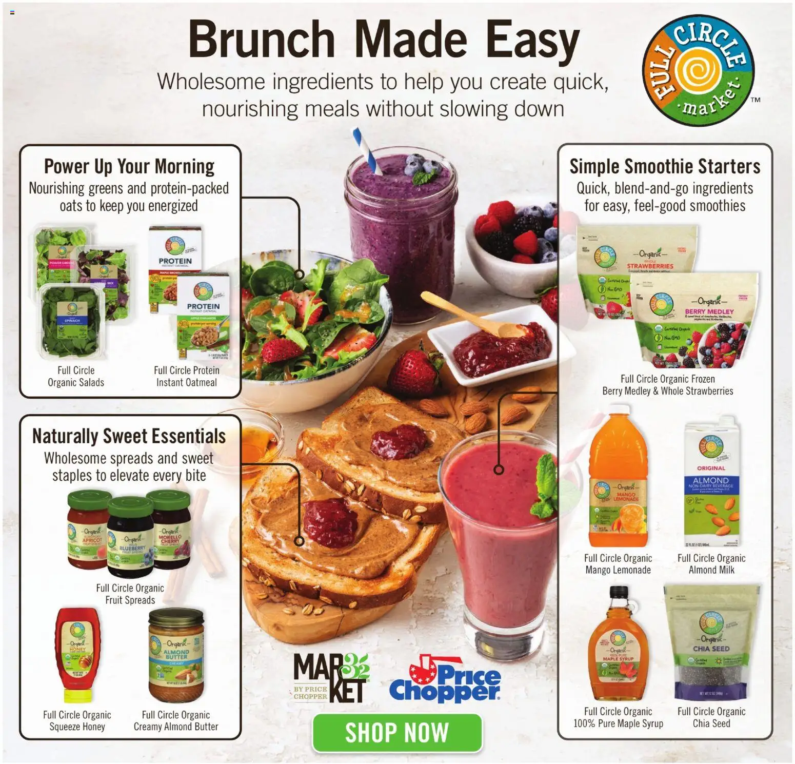 Ad Preview of Price Chopper Price Chopper Full Circle Savings from 04/01/2026 - Mango, Fruit, Honey, Strawberries, Milk, Ghee, Spinach, Organic fruit