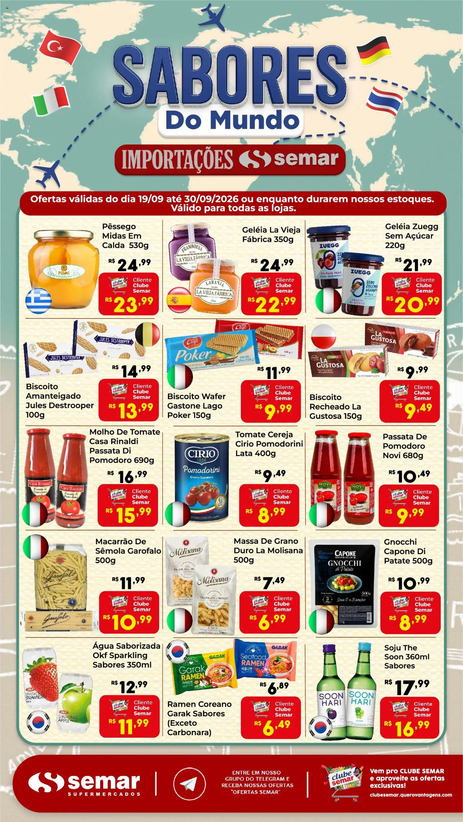 Pré-Visualização do folheto "Semar Supermercado ofertas Sabores do Mundo" da loja Semar Supermercado válido a partir de 19/09/2026