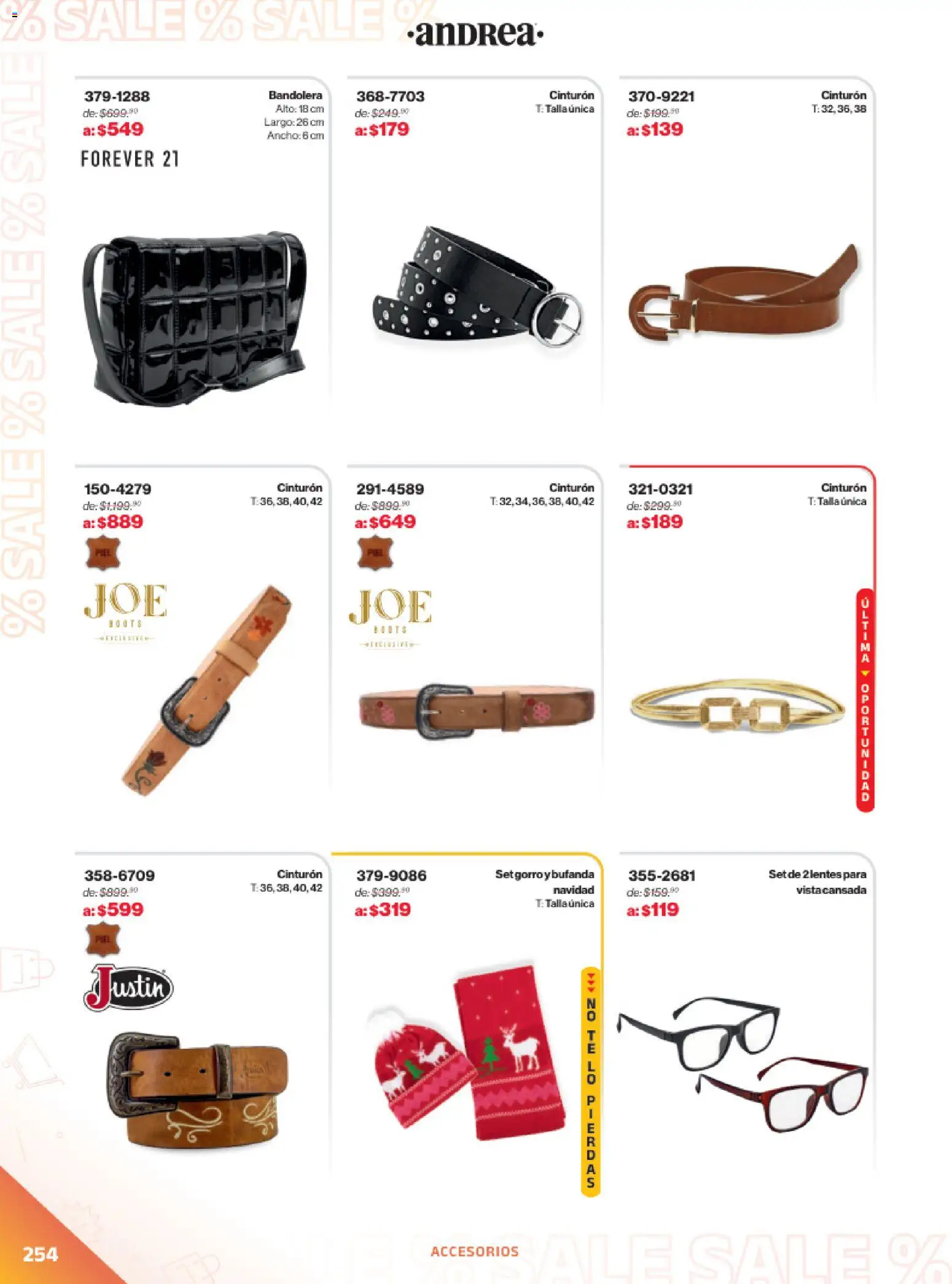 Vista previa las ofertas de la tienda Andrea - Catálogo Outlet desde el 21/12/2025 - Lentes, Cinturón, Bufanda