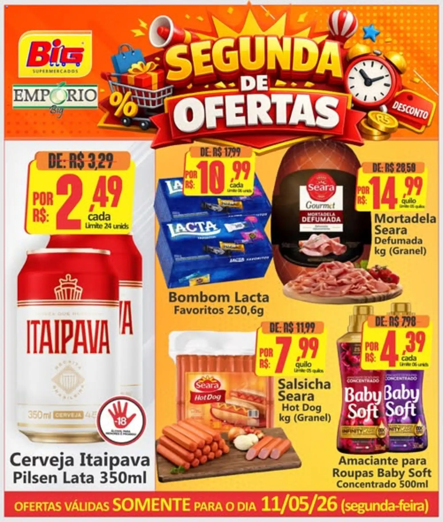 Pré-Visualização do folheto "Big Supermercados ofertas do Dia" da loja Big Supermercados válido a partir de 11/05/2026
