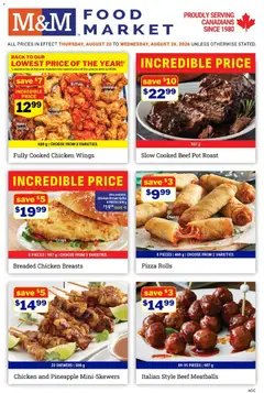 Un aperçu du dépliant M&M Food Market weekly flyer / circulaire du magasin M&M Food Market est valide à partir 20 août 2026