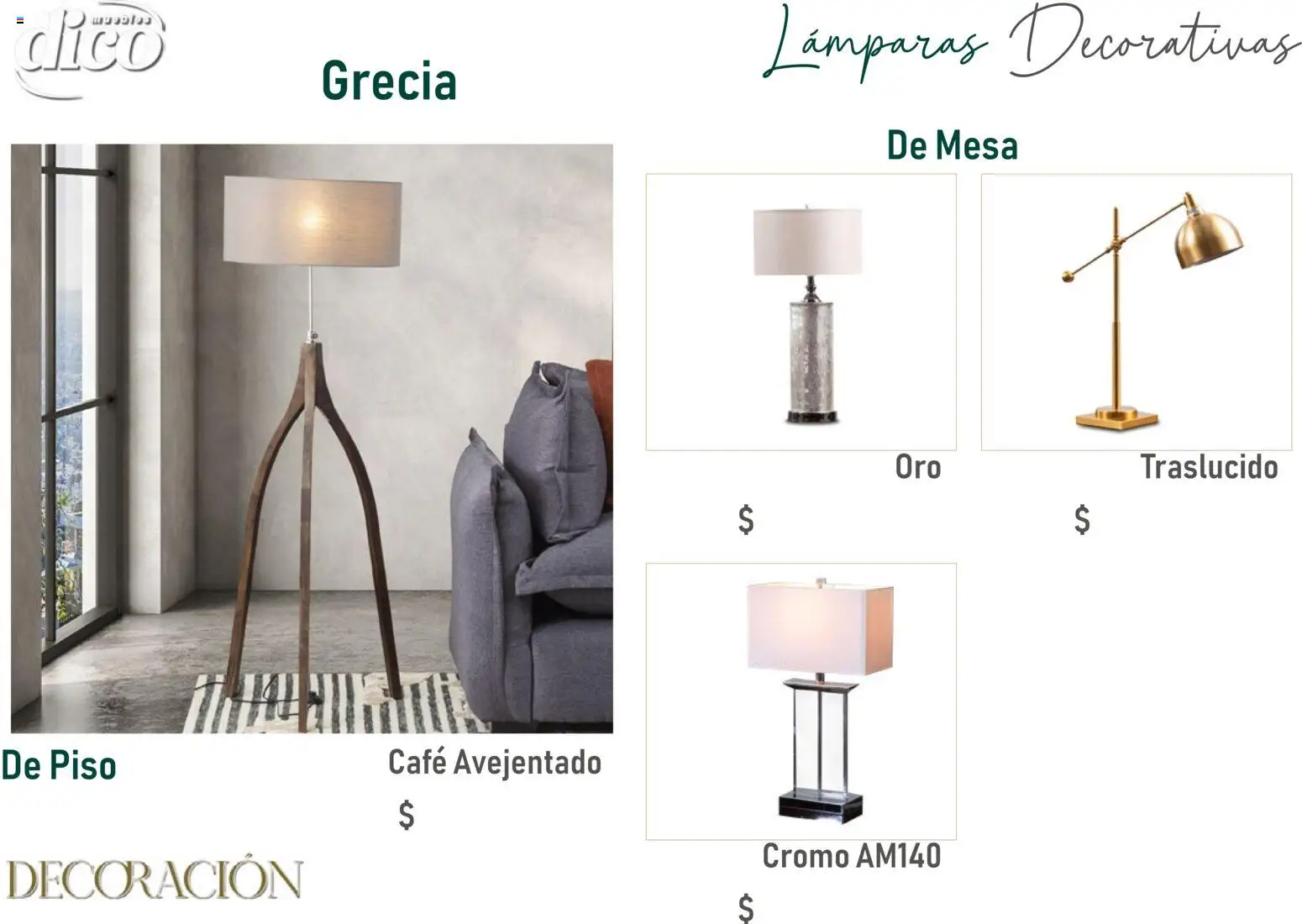Vista previa las ofertas de la tienda Muebles Dico - Catálogo Decoración desde el 09/12/2025 