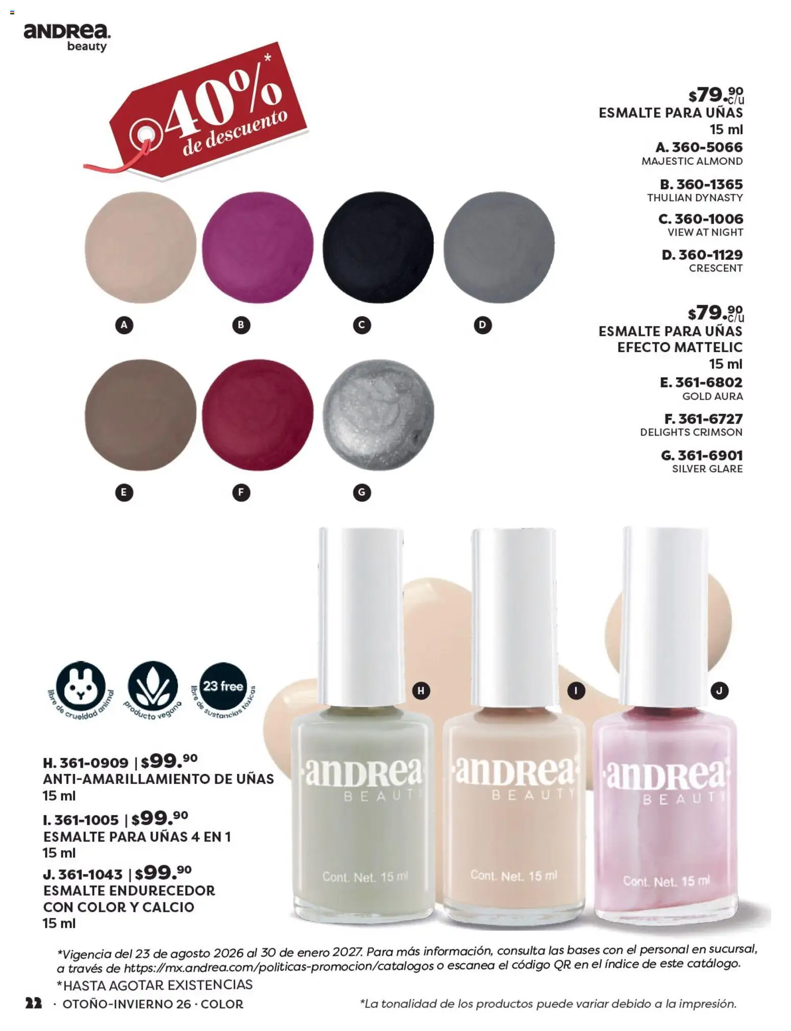 Vista previa las ofertas de la tienda Andrea - Andrea catálogo Beauty desde el 23/08/2026 