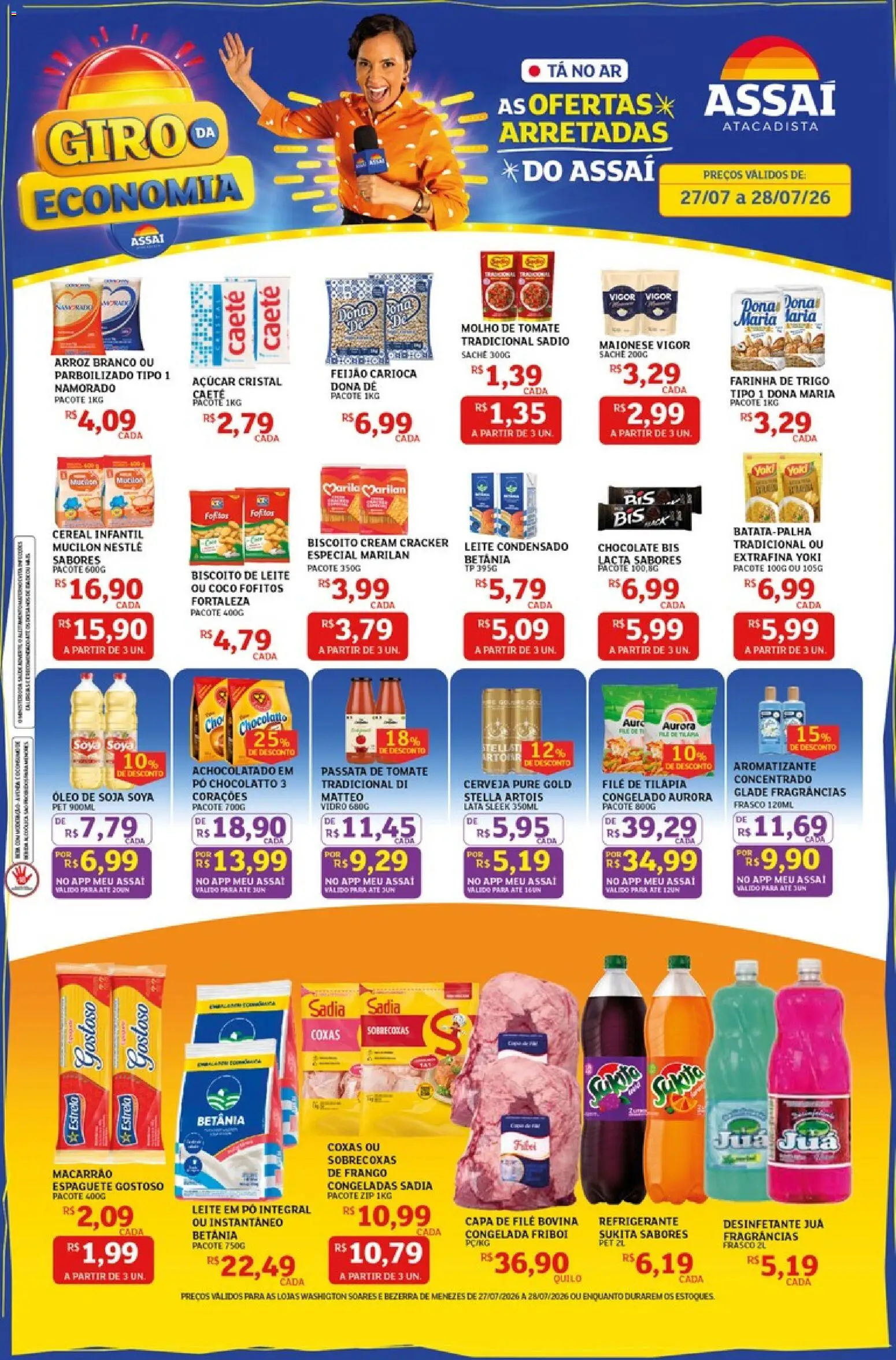 Pré-Visualização do folheto "Assaí Atacadista ofertas - CE" da loja Assaí Atacadista válido a partir de 27/07/2026 - Coco, Mucilon, Feijão, Frango, Soja, Farinha de trigo, Farinha, Tilápia