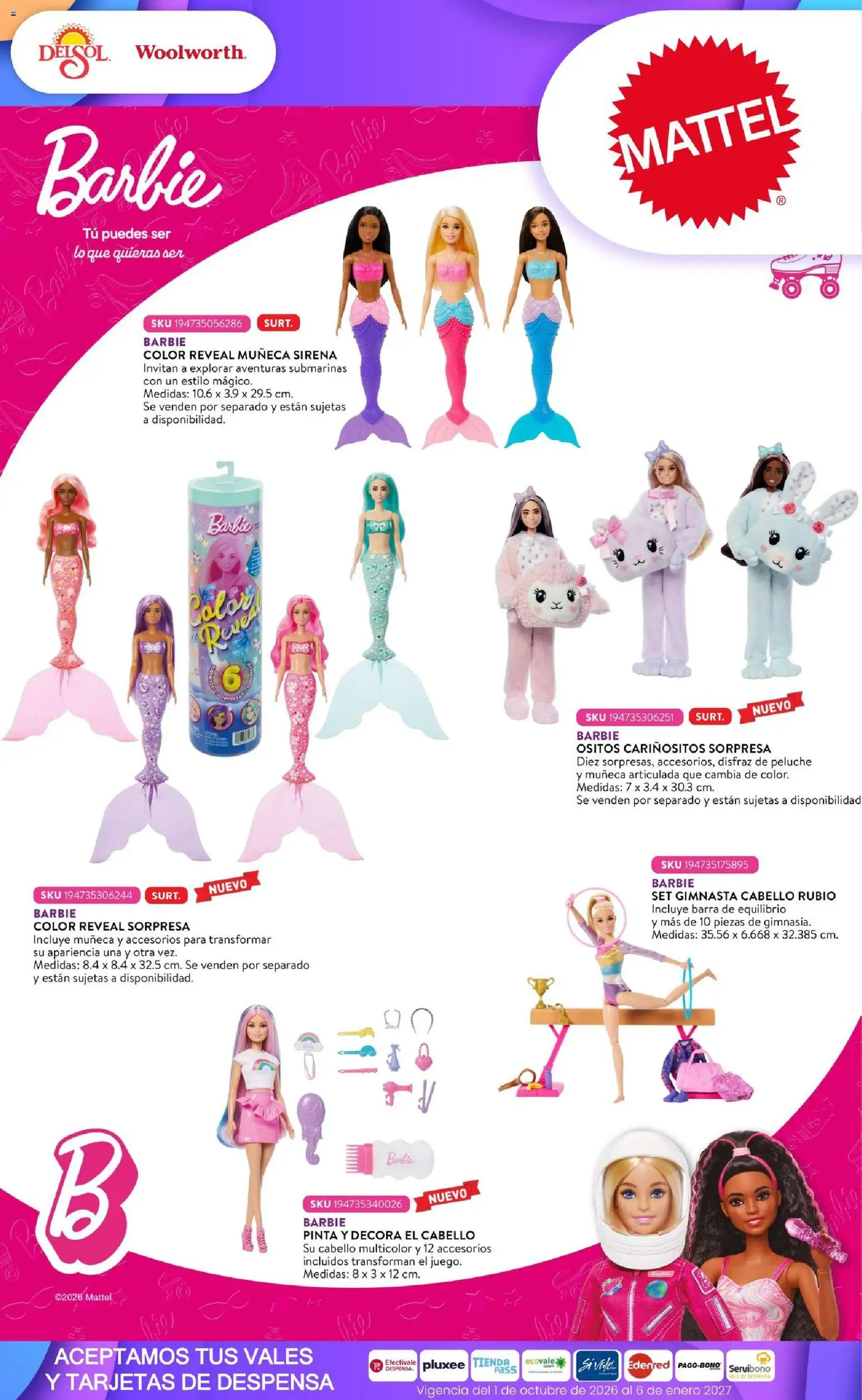 Vista previa las ofertas de la tienda Del Sol y Woolworth - Del Sol y Woolworth catálogo El Castillo del Juguete desde el 01/10/2026 - Barra, Despensa