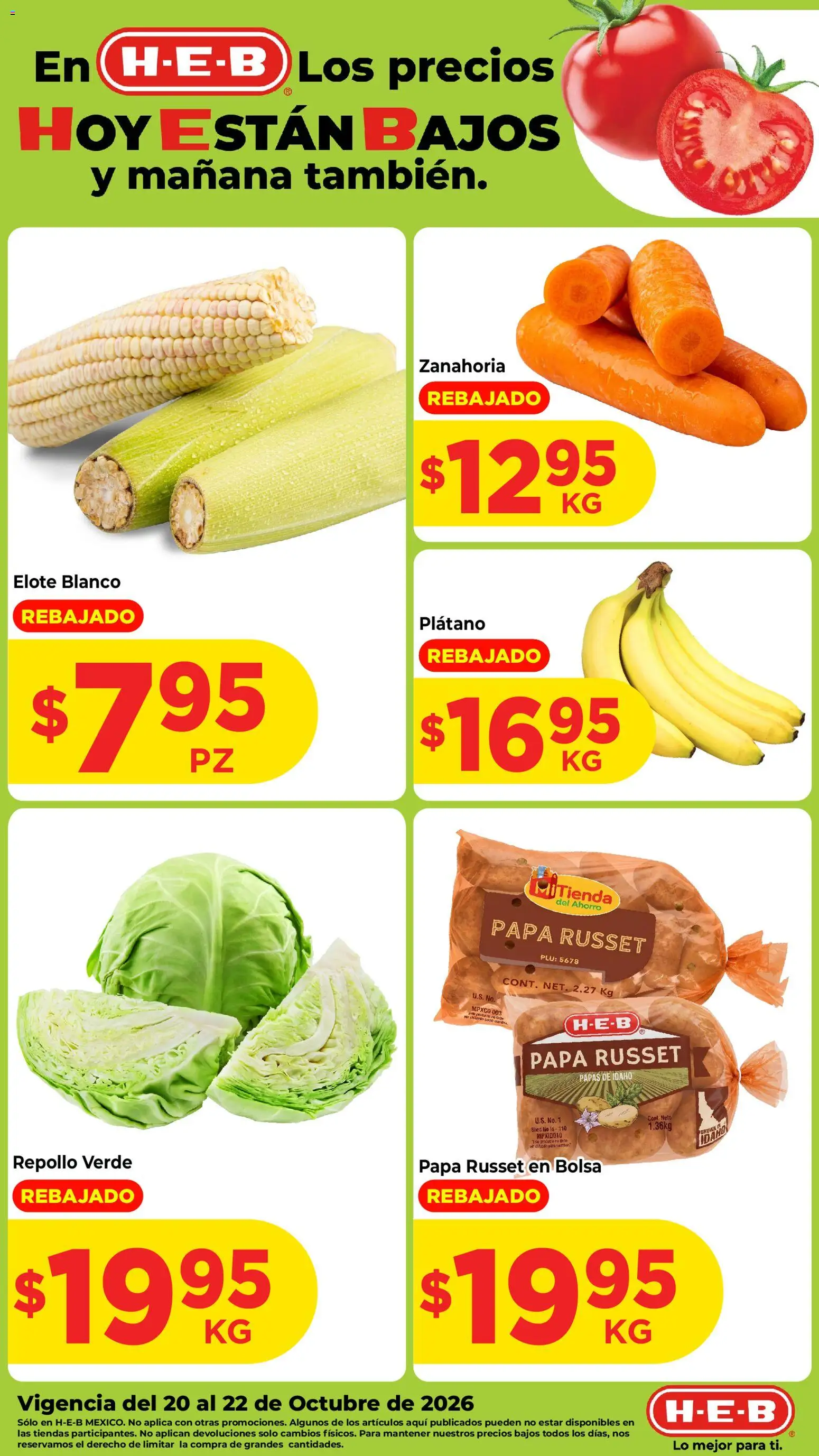 Vista previa las ofertas de la tienda H-E-B - H-E-B folleto Fruta y venduras desde el 20/10/2026 