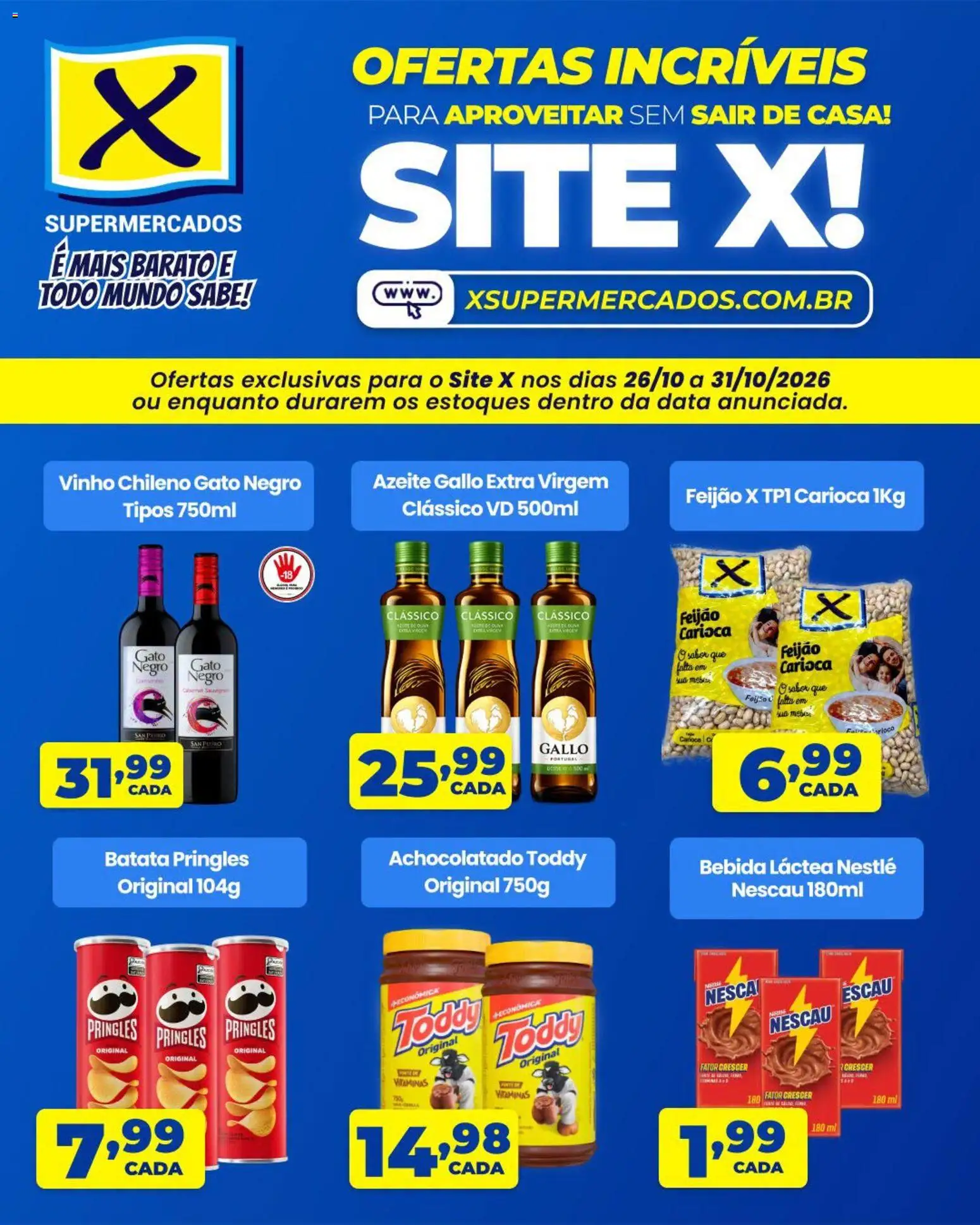 Pré-Visualização do folheto "X Supermercados ofertas incríveis" da loja X Supermercados válido a partir de 26/10/2026