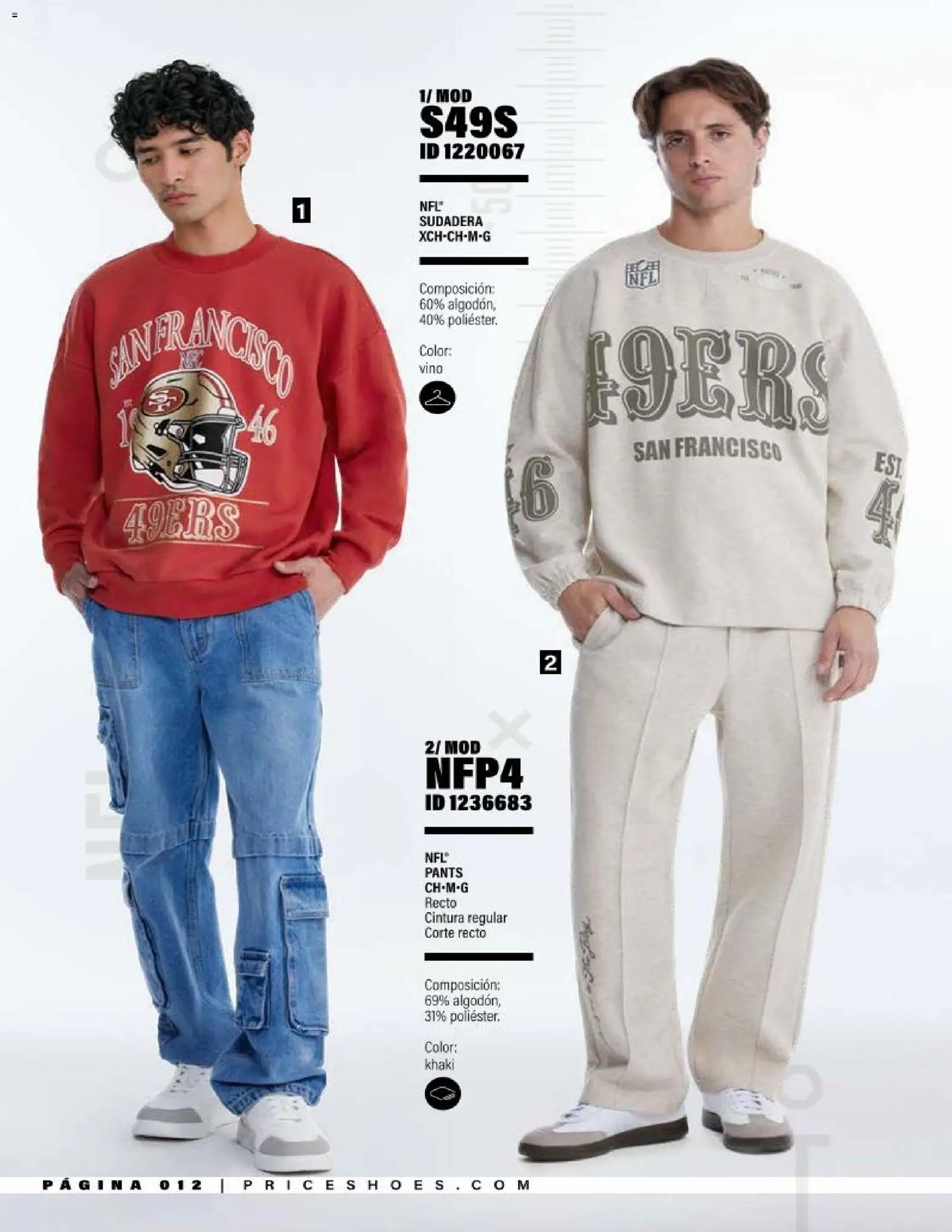 Vista previa las ofertas de la tienda Price Shoes - Price Shoes catálogo NFL desde el 01/09/2026 - Sudadera, Vino, Pants, Algodón