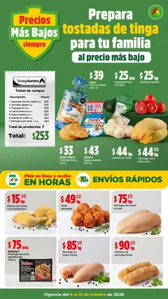 Vista previa las ofertas de la tienda Bodega Aurrerá - Bodega Aurrerá folleto Prepara tostadas de tinga para tu familia desde el 09/10/2026 