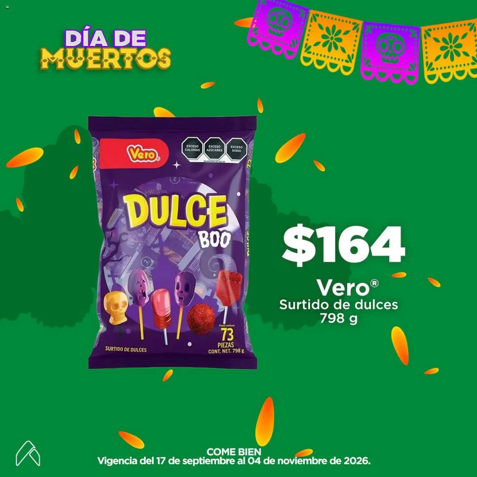 Vista previa las ofertas de la tienda Bodega Aurrerá - Bodega Aurrerá folleto Todo para llenar la calaverita desde el 17/09/2026 - Dulces, Dulce