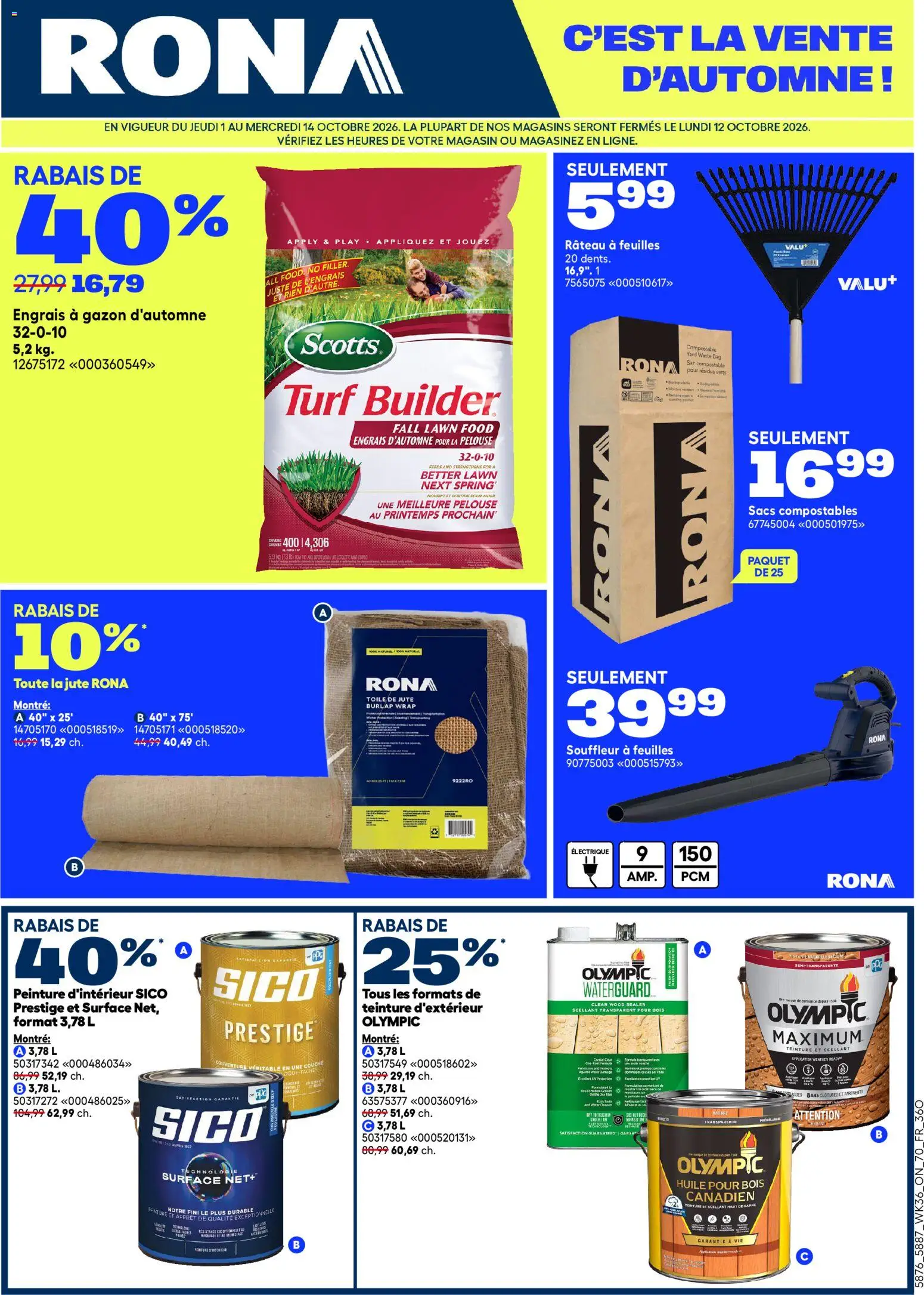 Preview of leaflet Rona circulaire from shop Rona is valid from Oct 01, 2026
