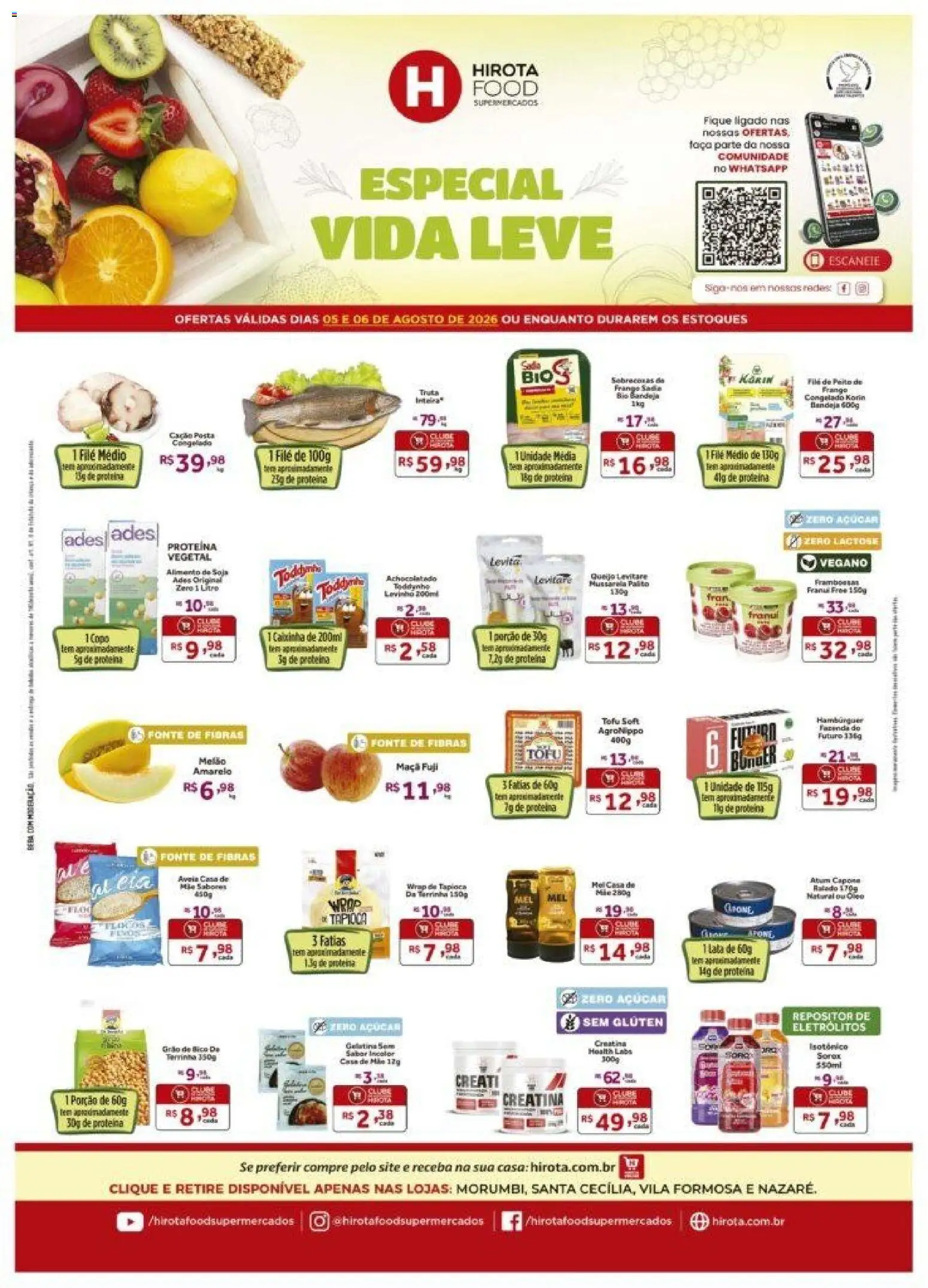 Pré-Visualização do folheto "Hirota Food ofertas Vida Leve" da loja Hirota Food válido a partir de 05/08/2026