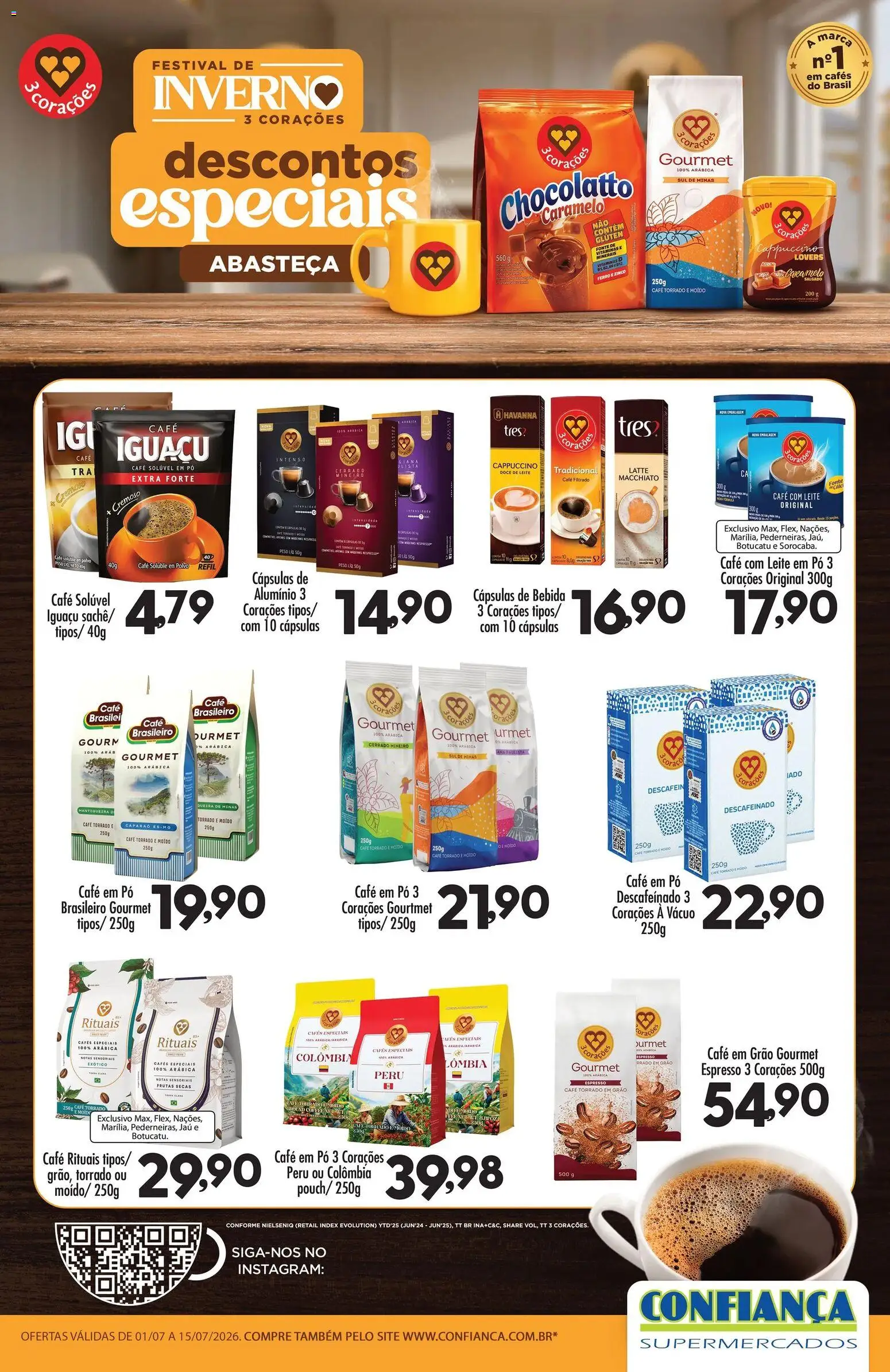 Pré-Visualização do folheto "Confiança ofertas 3 corações" da loja Confiança válido a partir de 01/07/2026