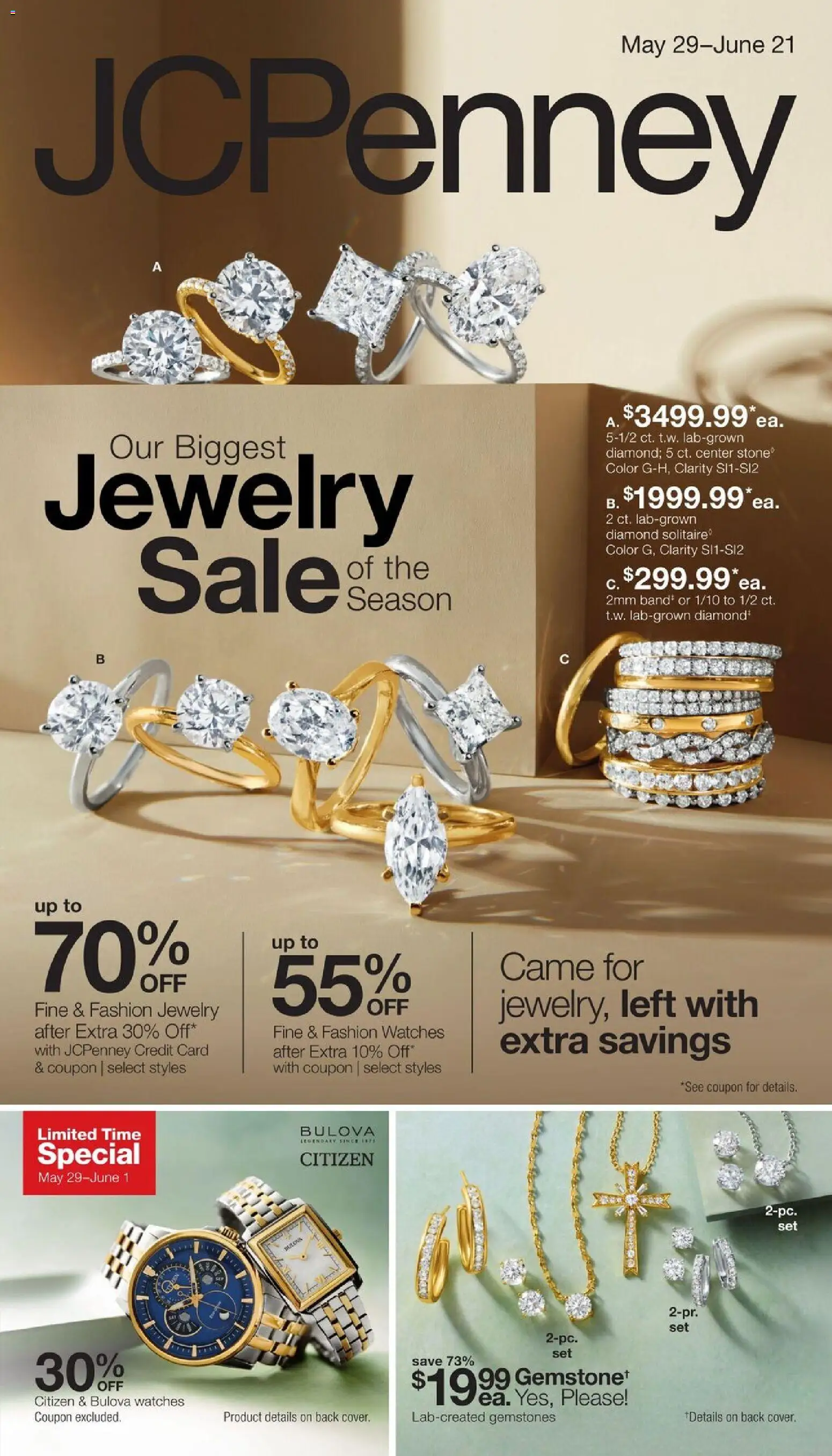 Ad Preview of JCPenney JCPenney Our Biggest Jewelry Sale of the Season from 05/29/2026 - Watches