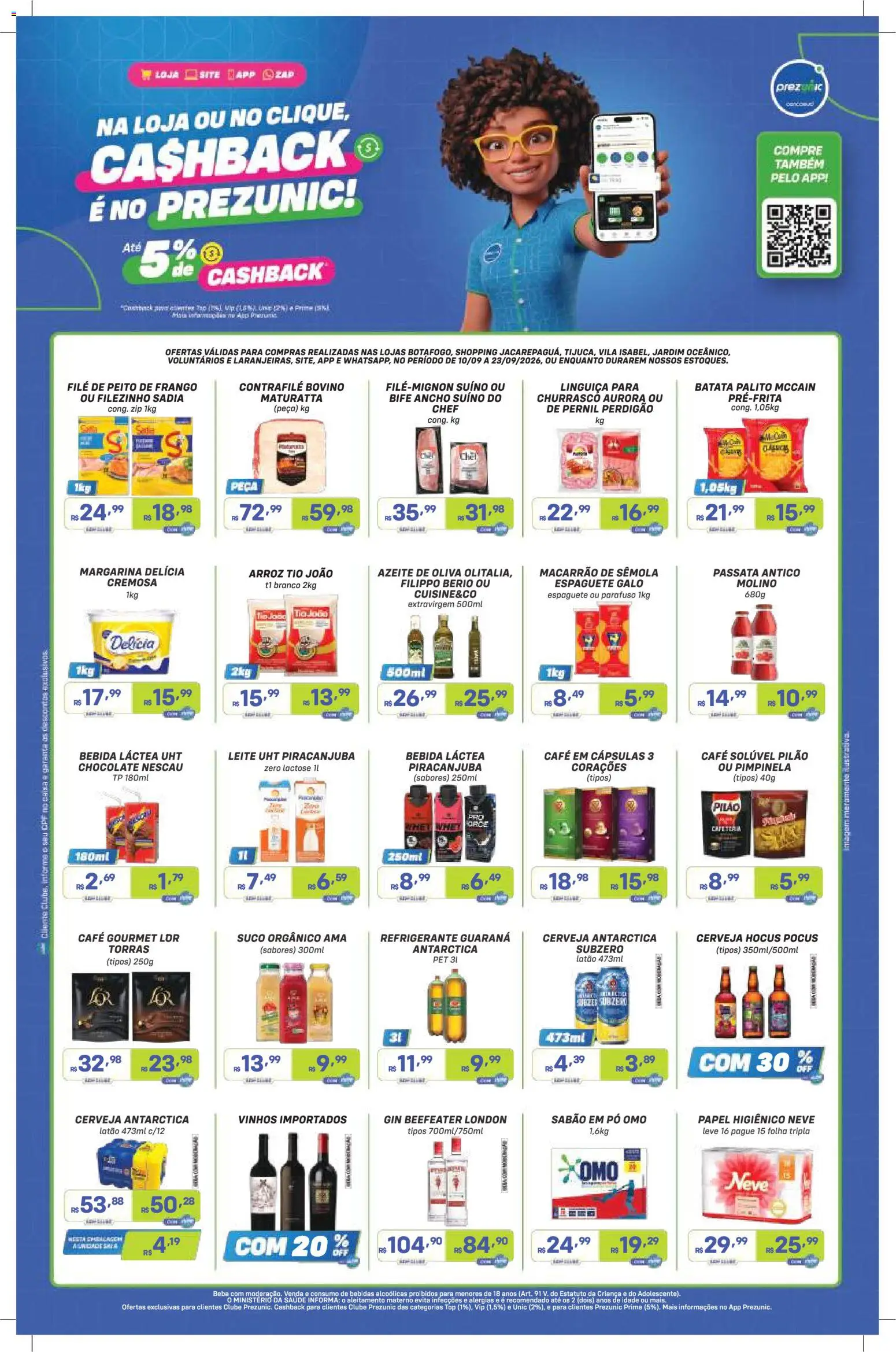 Pré-Visualização do folheto "Prezunic ofertas Cashback" da loja Prezunic válido a partir de 10/09/2026